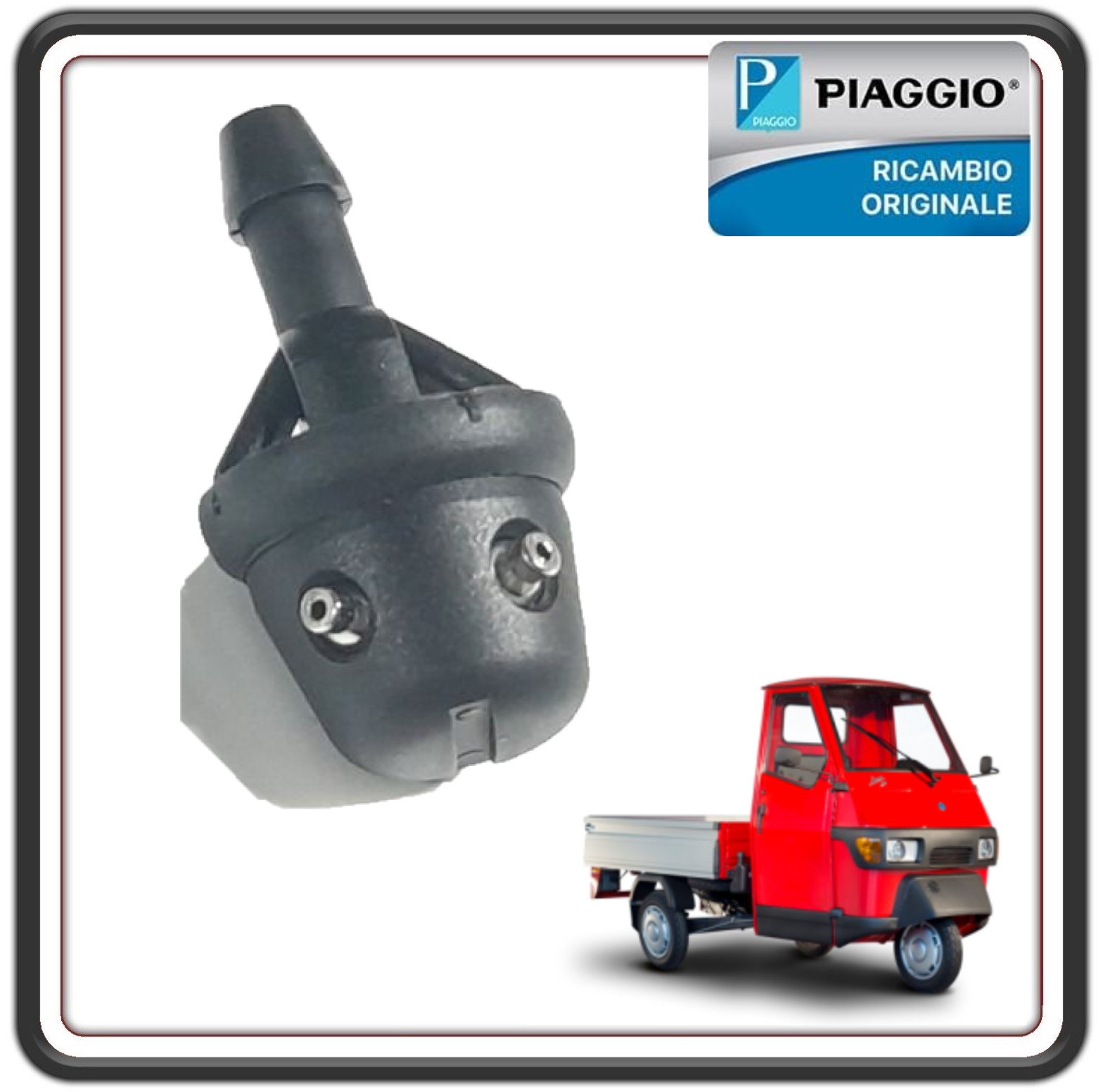 SPRUZZATORE LIQUIDO LAVA VETRO PER PIAGGIO APE 50 2T DAL 2009 AL 2023 - PIAGGIO APE TM 703 BENZINA DAL 2008 AL 2016 ORIGINALE PIAGGIO 4E000892