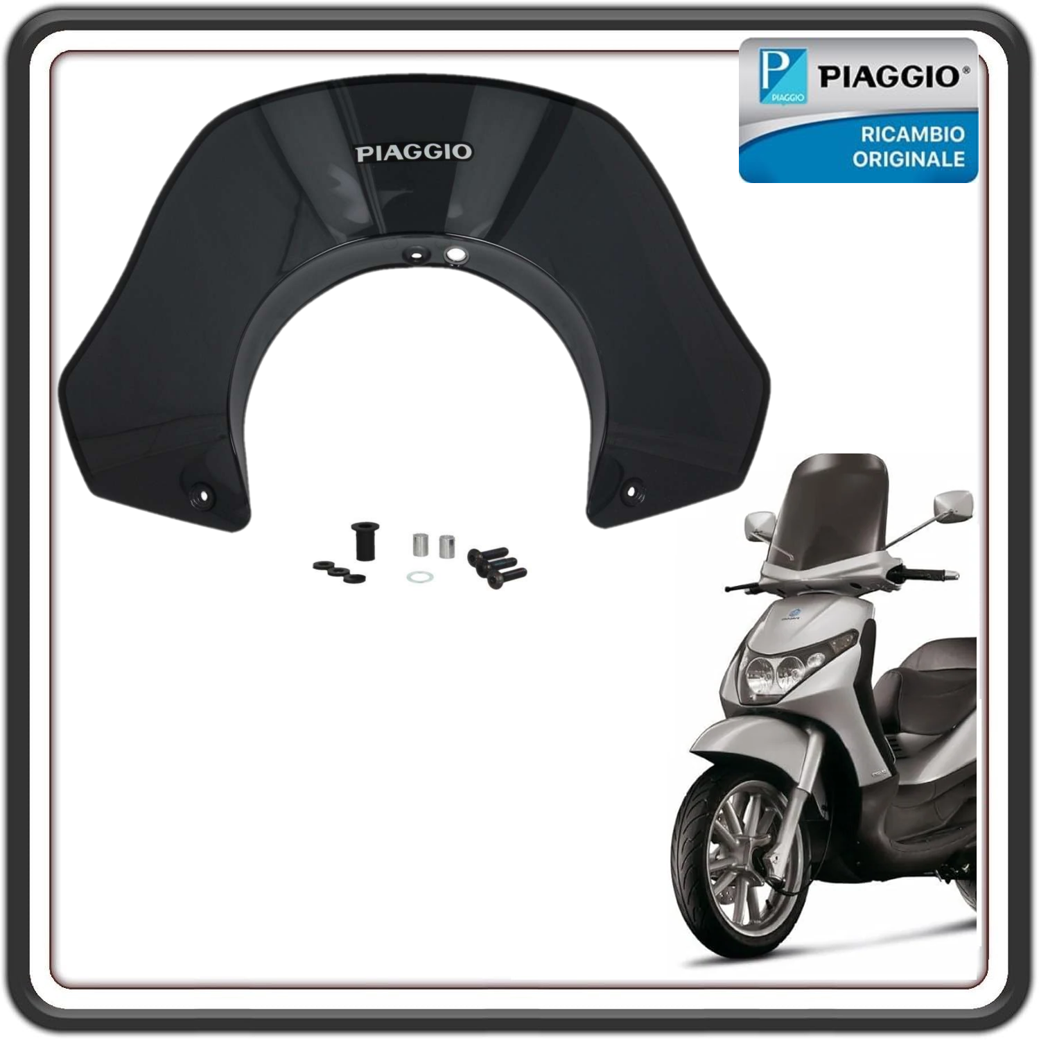 CUPOLINO BASSO FUMÈ SCURO SPOILER PER PIAGGIO BEVERLY 400 TOURER DAL 2008 AL 2010 - PIAGGIO BEVERLY 500 DAL 2002 AL 2008 ORIGINALE PIAGGIO 5997085038