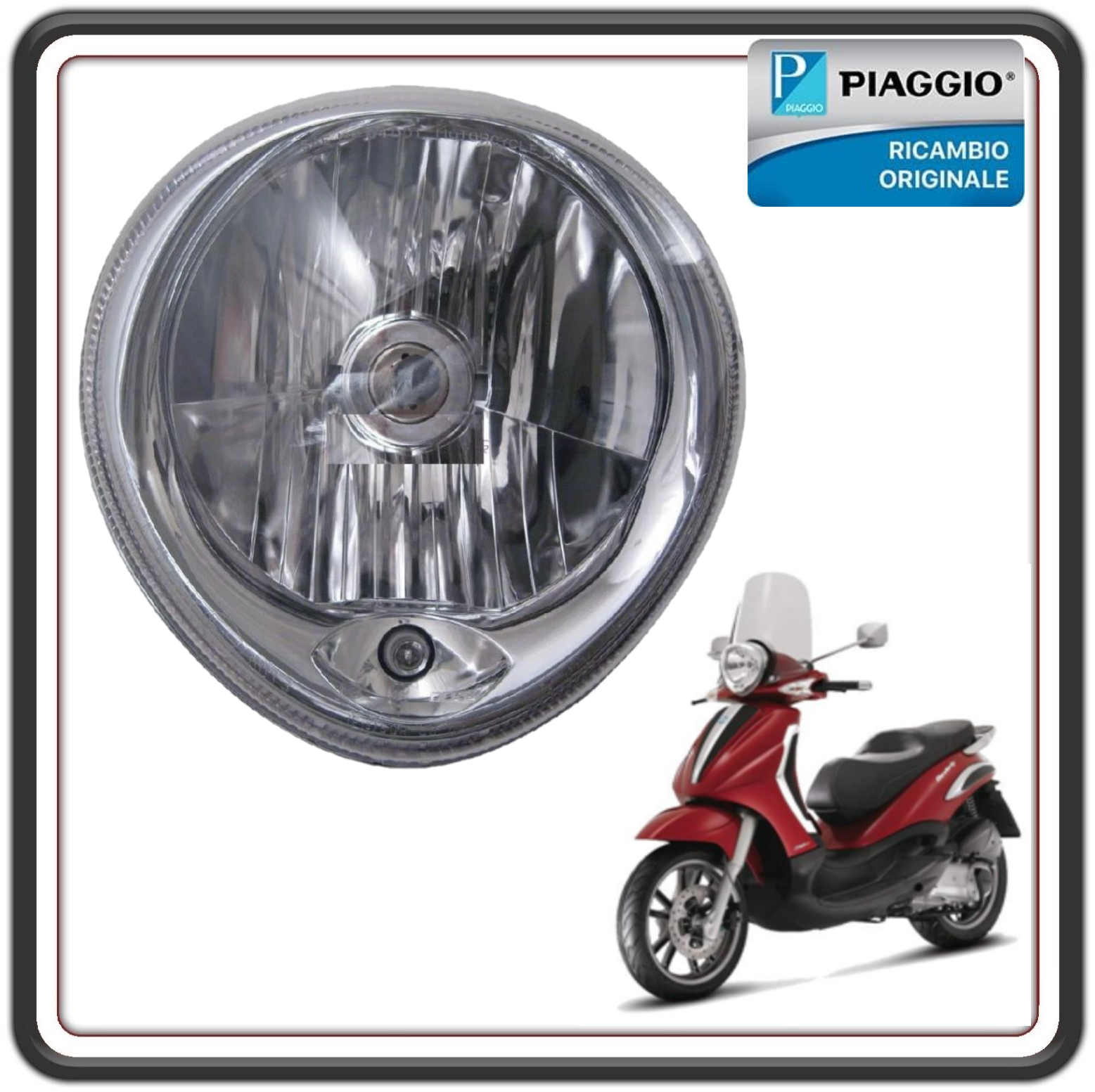FARO FANALE GRUPPO OTTICO ANTERIORE PER PIAGGIO BEVERLY (TOURER) 125 DAL 2007 AL 2010 - BEVERLY 250 DAL 2007 AL 2009 - BEVERLY 300 2009-2010 - BEVERLY 400 2008-2010 - BEVERLY 500 2006-2008 ORIGINALE PIAGGIO 639577