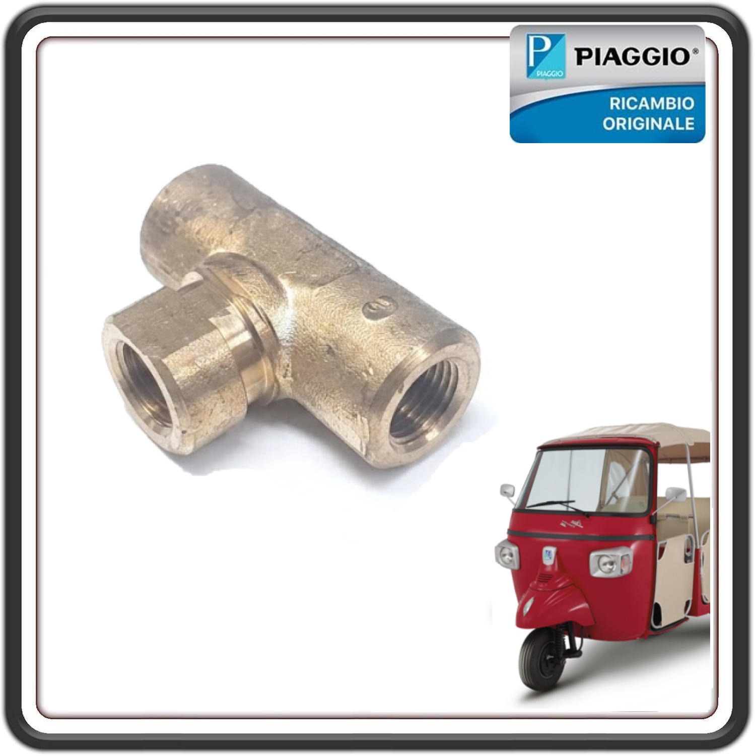 RACCORDO A TRE VIE IMPIANTO FRENANTE PER PIAGGIO APE CALESSINO 200 BENZINA DAL 2013 AL 2017 ORIGINALE PIAGGIO 643692