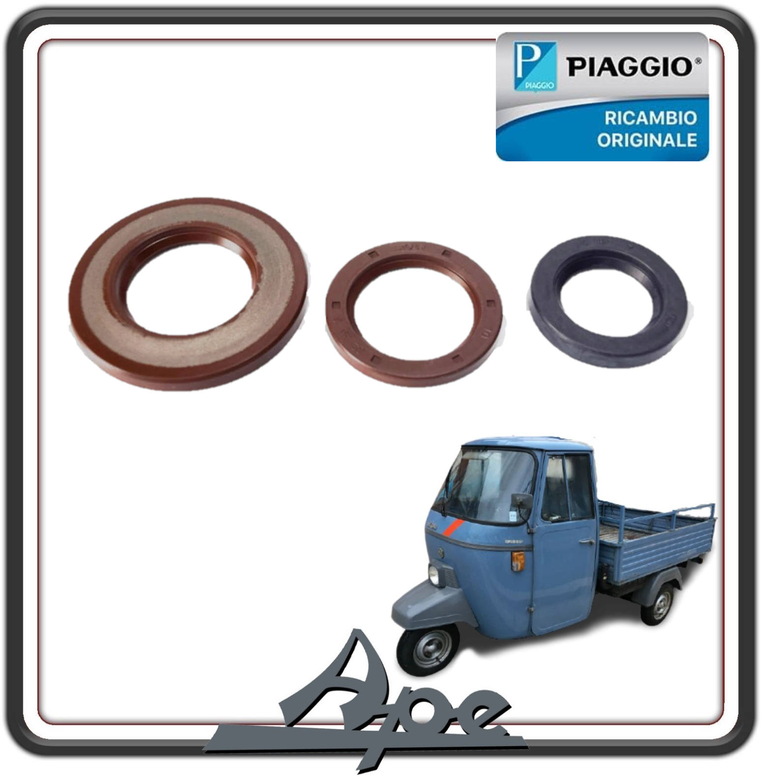 KIT SERIE PARAOLI BANCO MOTORE PER PIAGGIO APE MP 501-601 ORIGINALE PIAGGIO 1548246