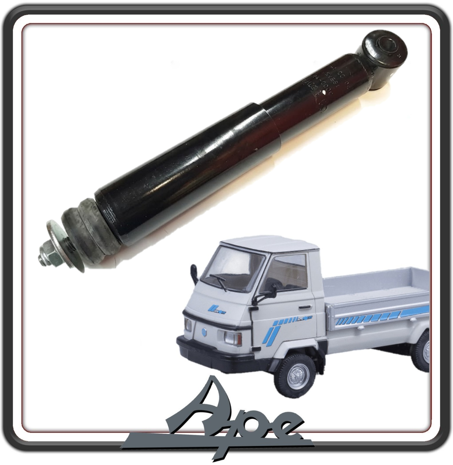 AMMORTIZZATORE SOSPENSIONE POSTERIORE COMPATIBILE PER PIAGGIO APE CAR MAX DAL 1986 AL 1990 - APE POKER DIESEL DAL 1993 AL 2004
