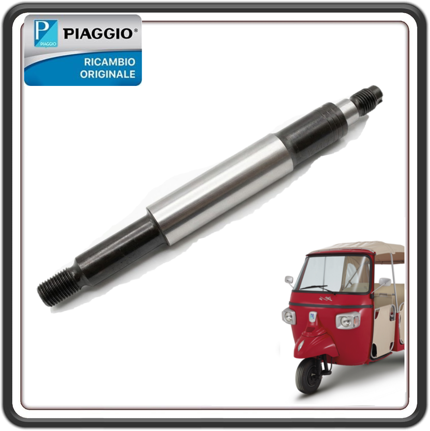 ASSE RUOTA ANTERIORE COMPLETO PER PIAGGIO APE CALESSINO 200 BENZINA DAL 2013 AL 2023 - PIAGGIO APE CLASSIC DAL 2017 AL 2023 - PIAGGIO APE CLASSIC VAN DAL 2019 AL 2023 ORIGINALE PIAGGIO 643772R