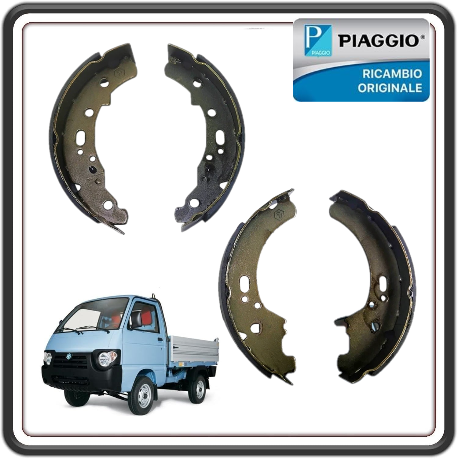 KIT SERIE GANASCE CEPPI FRENO ANTERIORI PER PIAGGIO APE POKER BENZINA E DIESEL TUTTI I MODELLI - PIAGGIO QUARGO TUTI I MODELLI ORIGINALE PIAGGIO 2681605