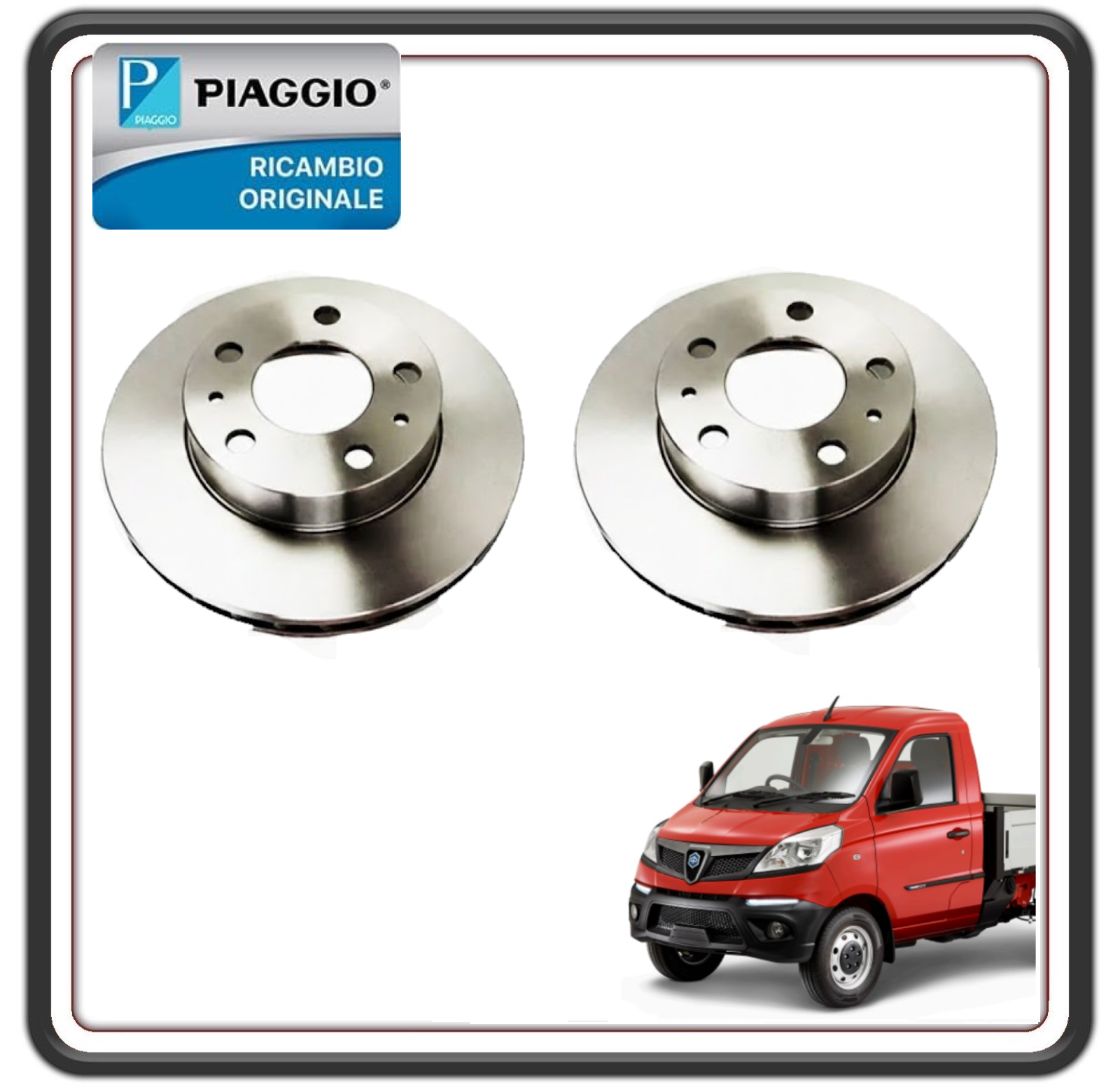 KIT COPPIA DISCHI ANTERIORE PER PIAGGIO PORTER NP6 TUTTI I MODELLI ORIGINALE PIAGGIO WET300010100A0