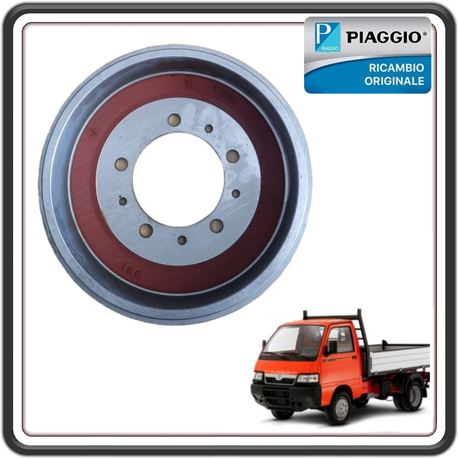 TAMBURO FRENO POSTERIORE PER PIAGGIO PORTER MAXXI DAL 2002 IN POI ORIGINALE PIAGGIO 588343