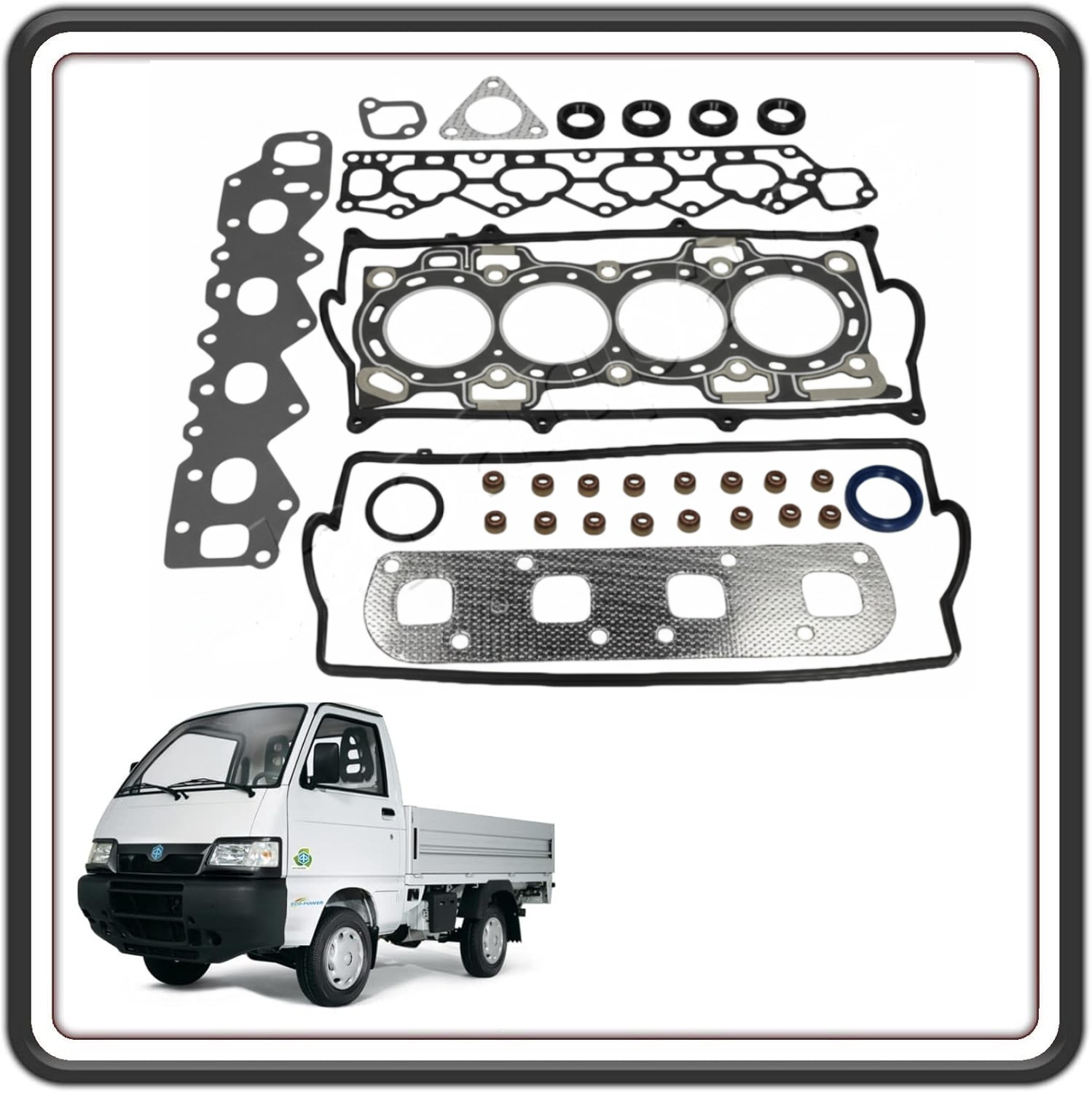 KIT GUARNIZIONI SMERIGLIO TESTA COMPATIBILE PER PIAGGIO PORTER 1300 16V MOTORE DAIHATSU 2 BOBINE - 4 BOBINE
