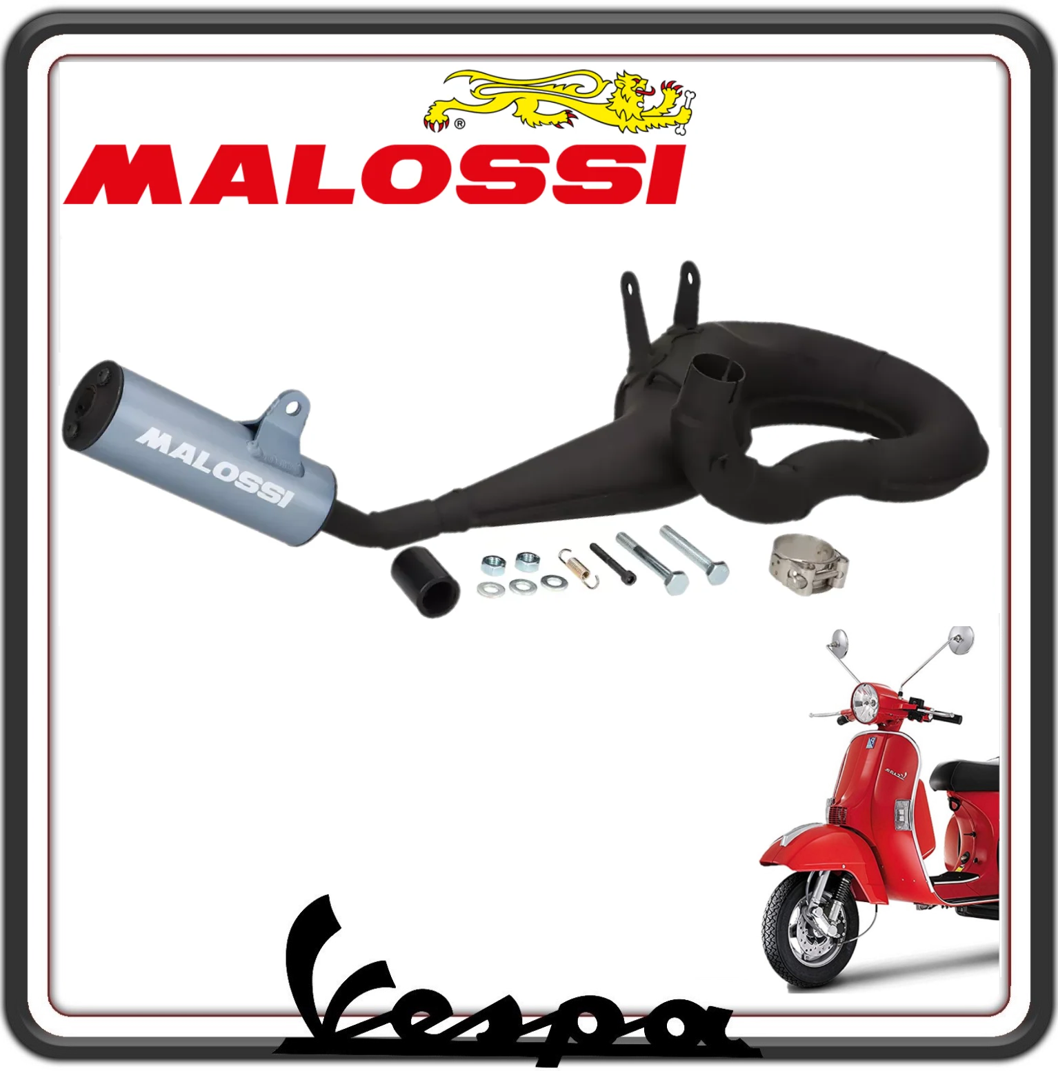 MARMITTA POWER EXHAUST BLACK SOUND PER PIAGGIO VESPA PX 125-150 - PIAGGIO VESPA COSA 125-150 - LML STAR 125-150 2 T 3217138