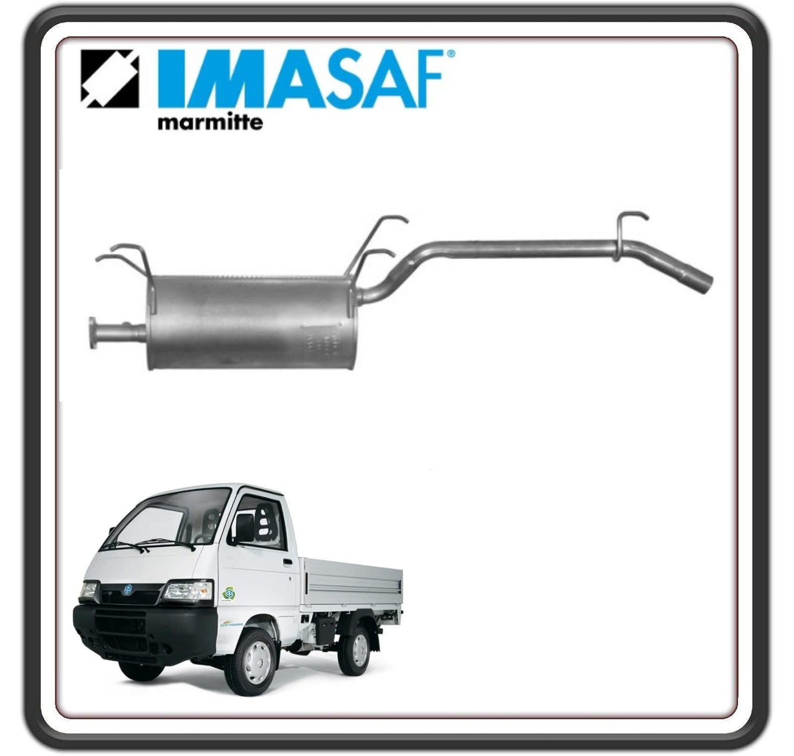 MARMITTA TERMINALE DI SCARICO IMASAF COMPATIBILE CON PIAGGIO PORTER 1300 16V DAL 1998 AL 2010