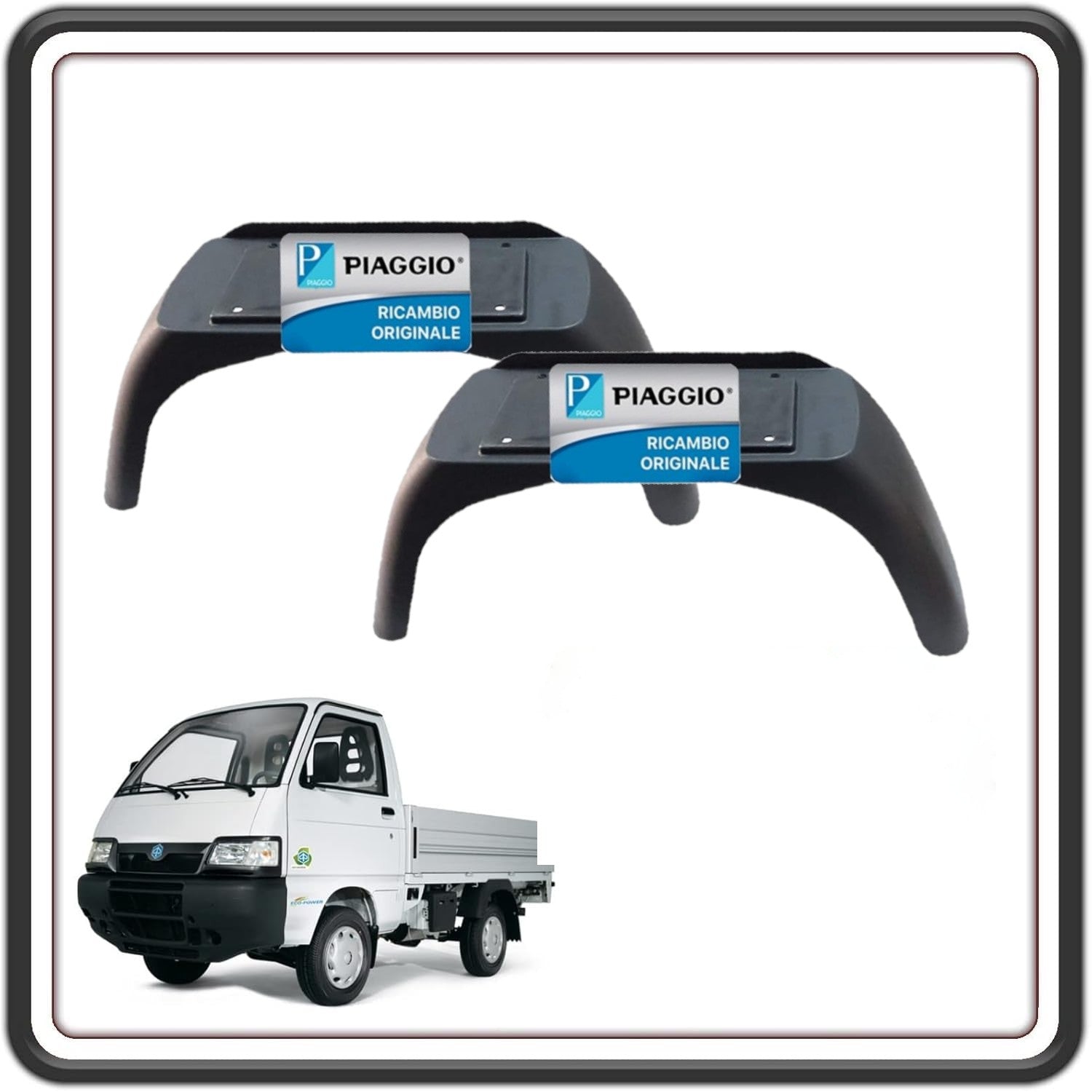 KIT DUE PARAFANGO PARAFANGHI POSTERIORI PER PIAGGIO PORTER TUTTI I MODELLI BENZINA O DIESEL FINO AL 2009 - PIAGGIO QUARGO ORIGINALE PIAGGIO 645569 - 645568