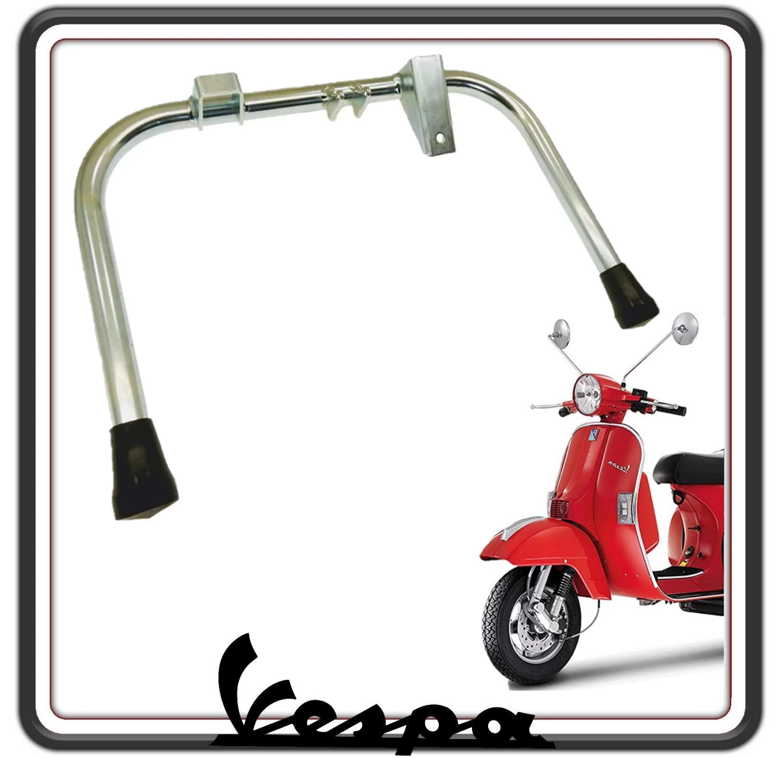 CAVALLETTO CENTRALE ZINCATO LUCIDO COMPLETO COMPATIBILE PER PIAGGIO VESPA PX 125-150 - 200 - VESPA ARCOBALENO TUTTI I MODELLI