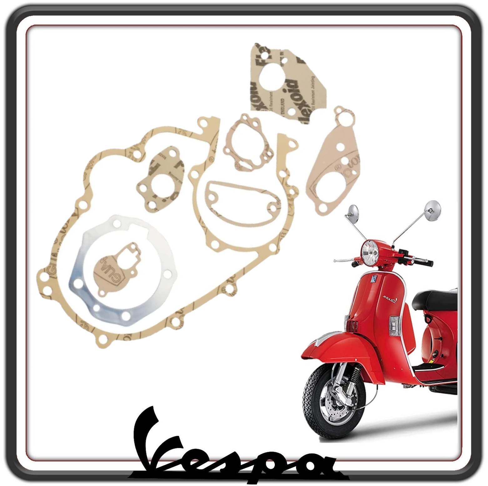 KIT SERIE GUARNIZIONI MOTORE COMPATIBILE PER PIAGGIO PER VESPA PX ARCOBALENO 200 CON MISCELATORE