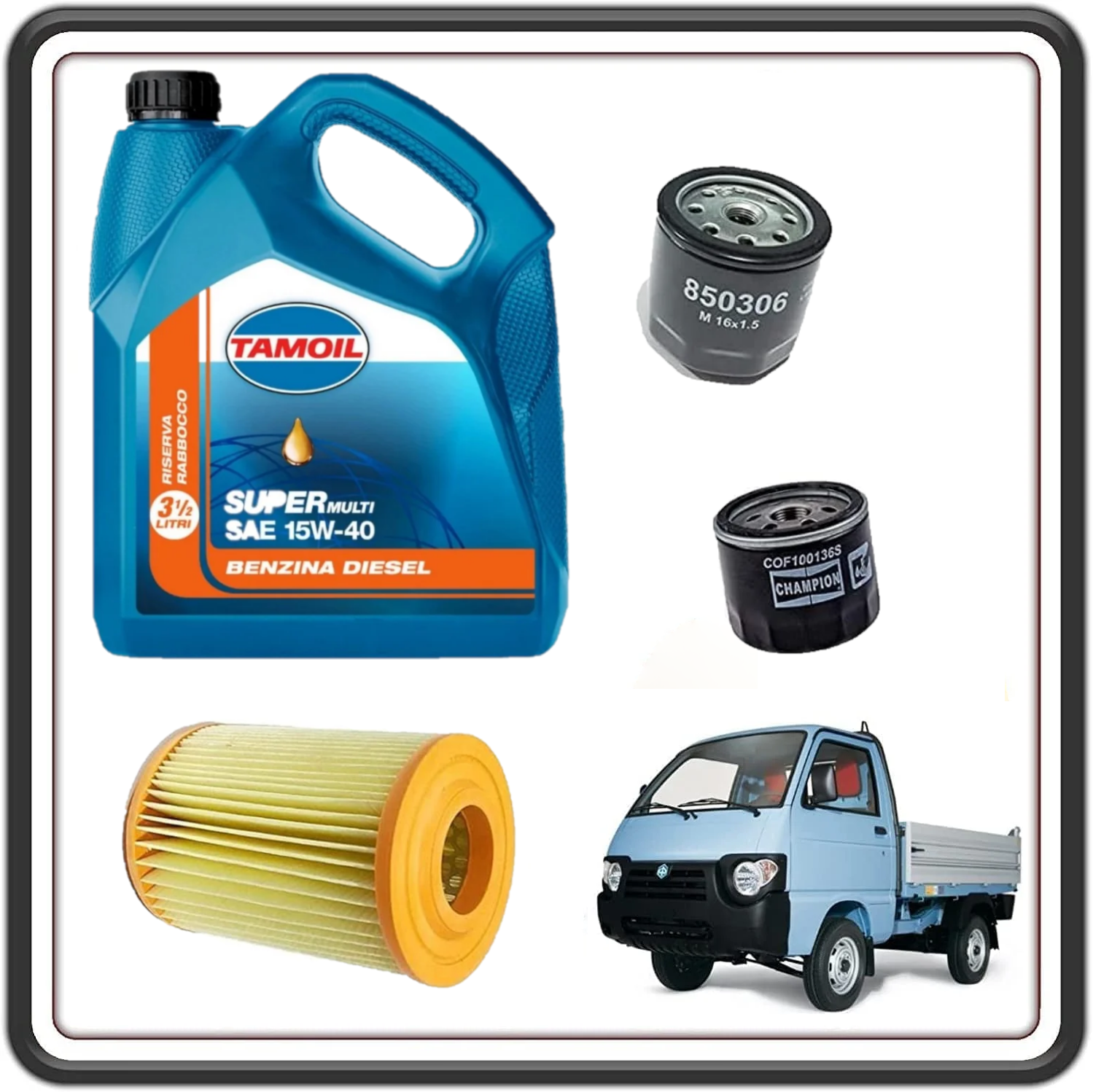 KIT TAGLIANDO COMPLETO COMPATIBILE PER PIAGGIO QUARGO DIESEL TUTTI I MODELLI