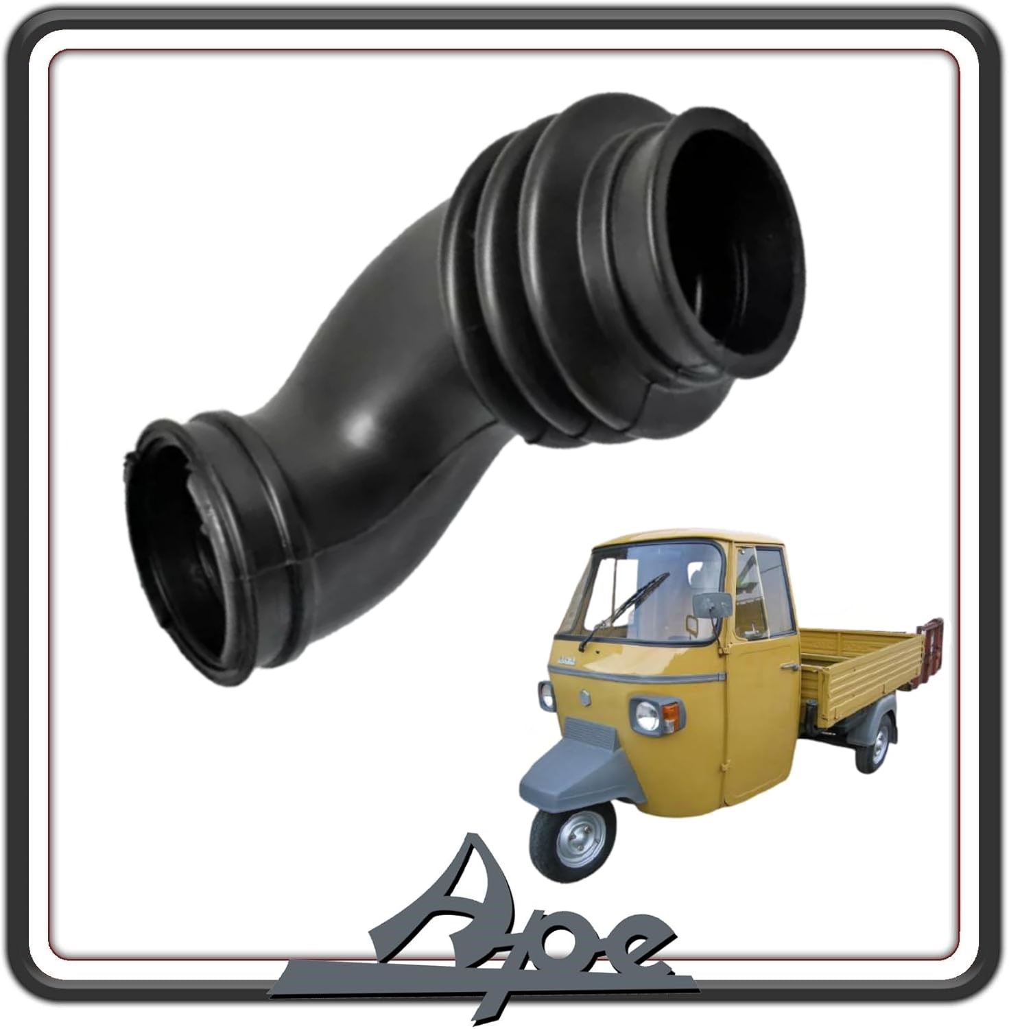 MANICOTTO SOFFIETTO ASPIRAZIONE ARIA FRA DEPURATORE E CARBURATORE COMPATIBILE CON PIAGGIO APE 501-601 DAL 1978 AL 1996