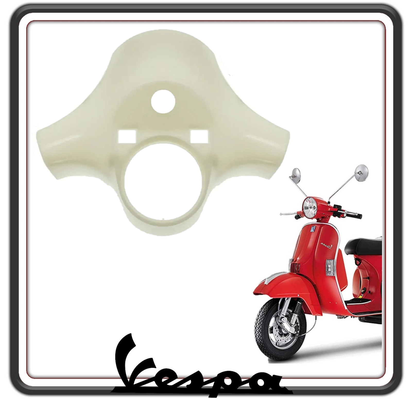 COPRIMANUBRIO COPRI MANUBRIO COPERCHIO MANUBRIO GREZZO 3 FORI COMPATIBILE CON PIAGGIO VESPA P 125 X - VESPA P 150 X - VESPA P 200 X - VESPA PX 200 E