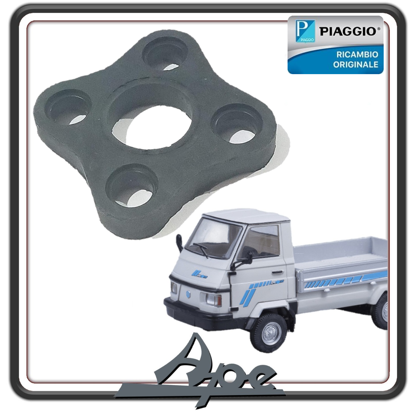 GIUNTO ELASTICO RIBALTABILE ALBERO IMPIANTO RIBALTAMENTO PER PIAGGIO APE POKER BENZINA O DIESEL - APE CAR - MAX DIESEL - APE 703 ORIGINALE PIAGGIO.