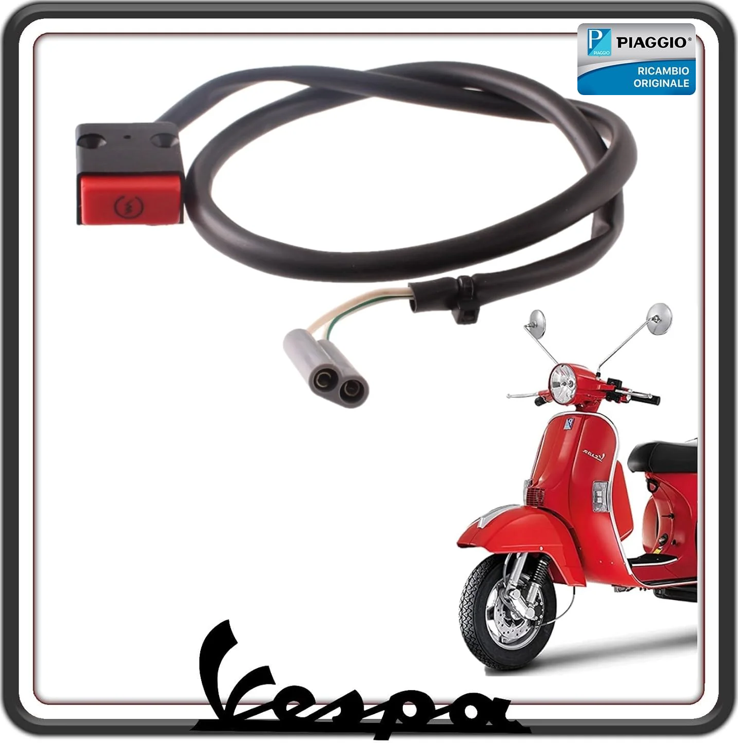 PULSANTE INTERRUTTORE AVVIAMENTO COMPLETO PER PIAGGIO VESPA PX - VESPA PK 50-50 XL - PK 125 - PK 125 XL ORIGINALE PIAGGIO 580937