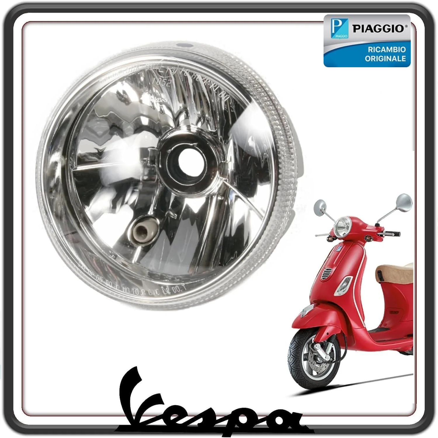 FANALE FARO GRUPPO OTTICO PROIETTORE ANTERIORE COMPLETO VESPA LX 125 DAL 2005 AL 2013 - LX 150 DAL 2005 AL 2013 ORIGINALE PIAGGIO 58260R
