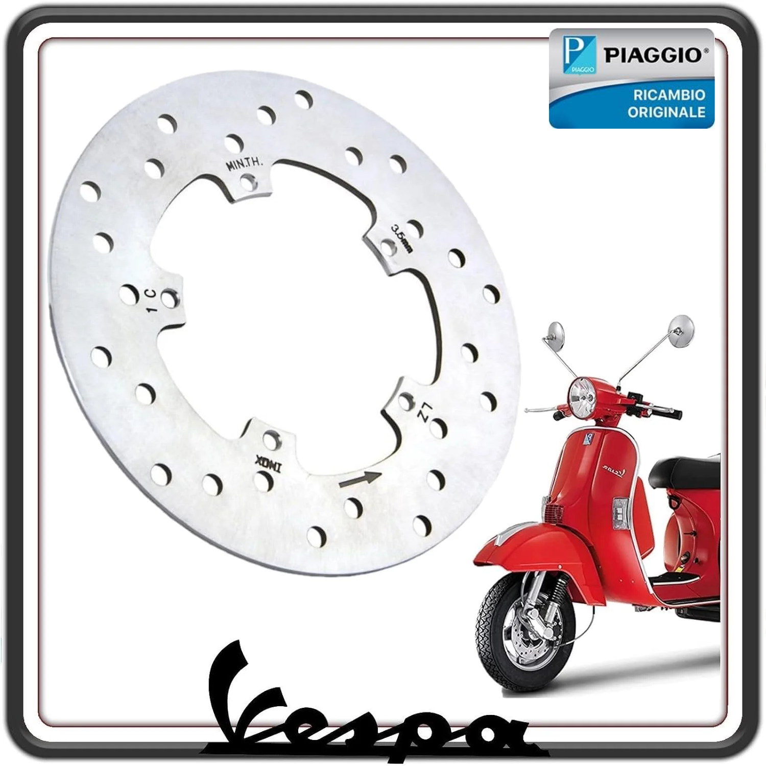 DISCO FRENO ANTERIORE PER PIAGGIO VESPA PX DAL 1998 IN POI ORIGINALE PIAGGIO 56395R