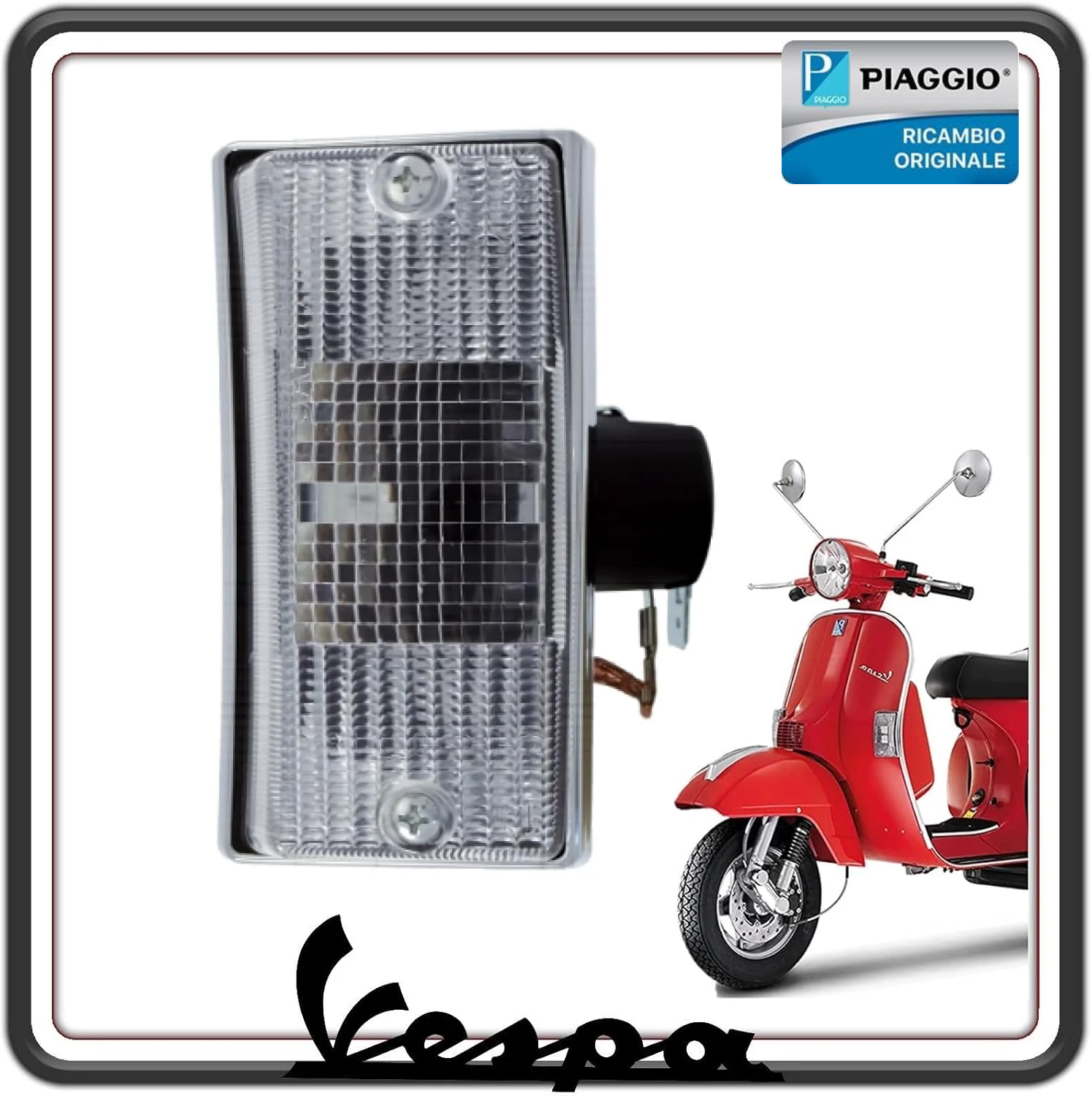 FRECCIA INDICATORE DI DIREZIONE FANALINO ANTERIORE LATO SINISTRO VESPA PX 125 150 200 - VESPA ARCOBALENO - VESPA LML STAR ORIGINALE PIAGGIO 638761