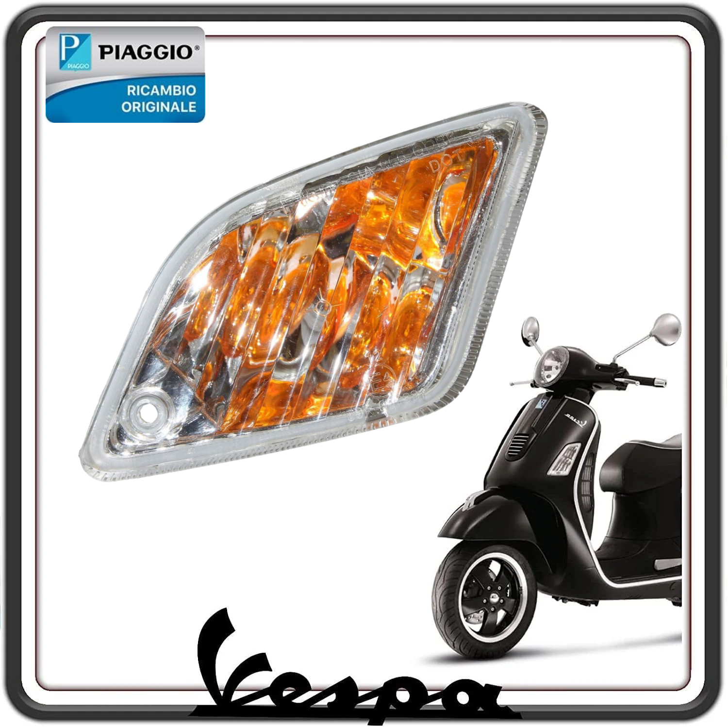 FRECCIA INDICATORE DI DIREZIONE POSTERIORE - LATO DESTRO VESPA GTS 125 250 300 - GT 125 200 - GTV 125 250 300 ORIGINALE PIAGGIO 584972