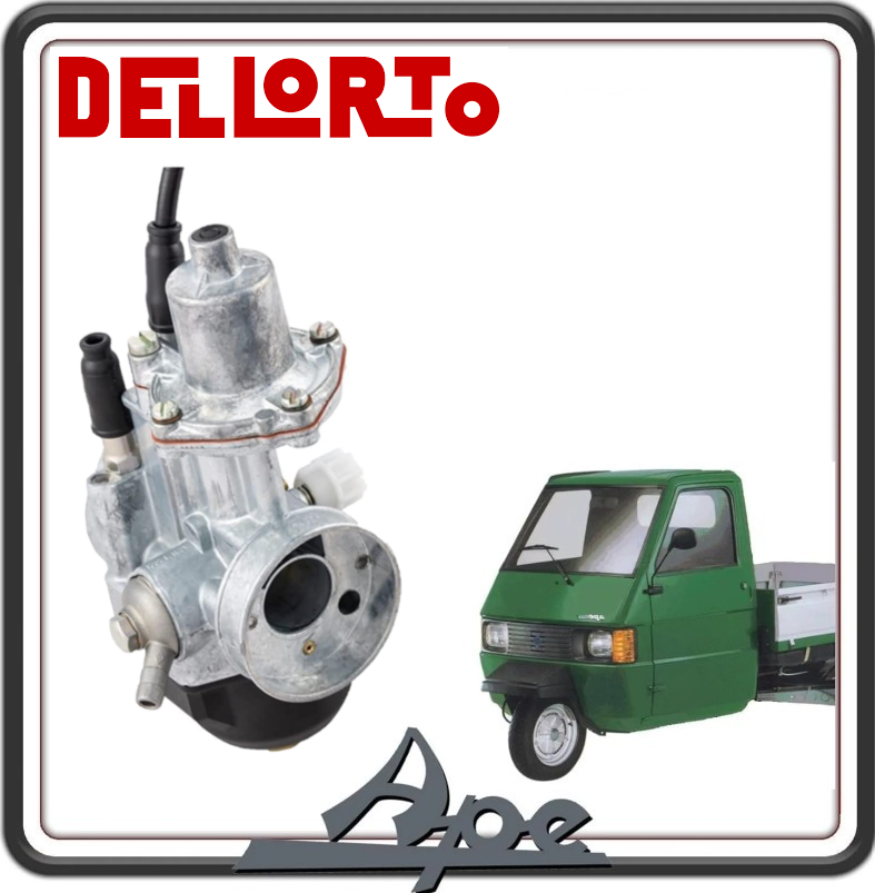 CARBURATORE COMPLETO DELLORTO PER PIAGGIO APE TM 703 BENZINA - APE TM P703 - PIAGGIO APE P703V - APE CAR P2 P3 220 - APE TM P703 FL2 220