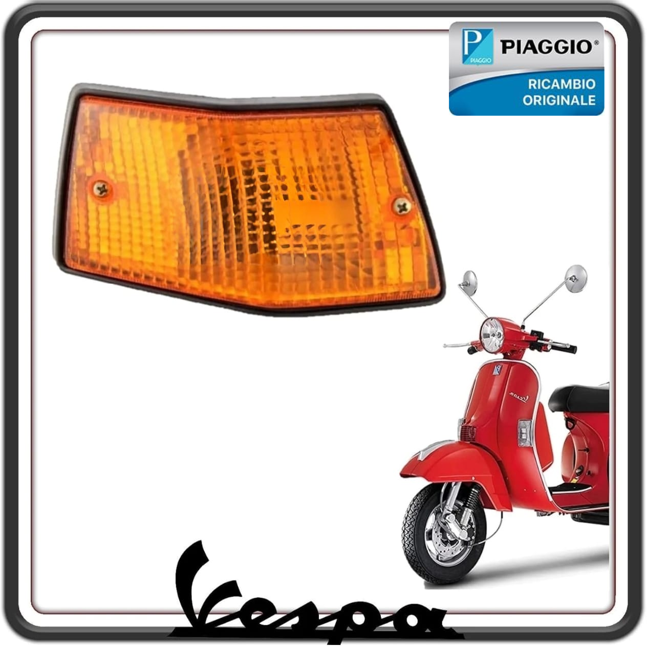 FANALINO FRECCIA INDICATORE DI DIREZIONE LATO SINISTRO VESPA PX 125 150 200 - VESPA ARCOBALENO - VESPA LML STAR ORIGINALE PIAGGIO 230338