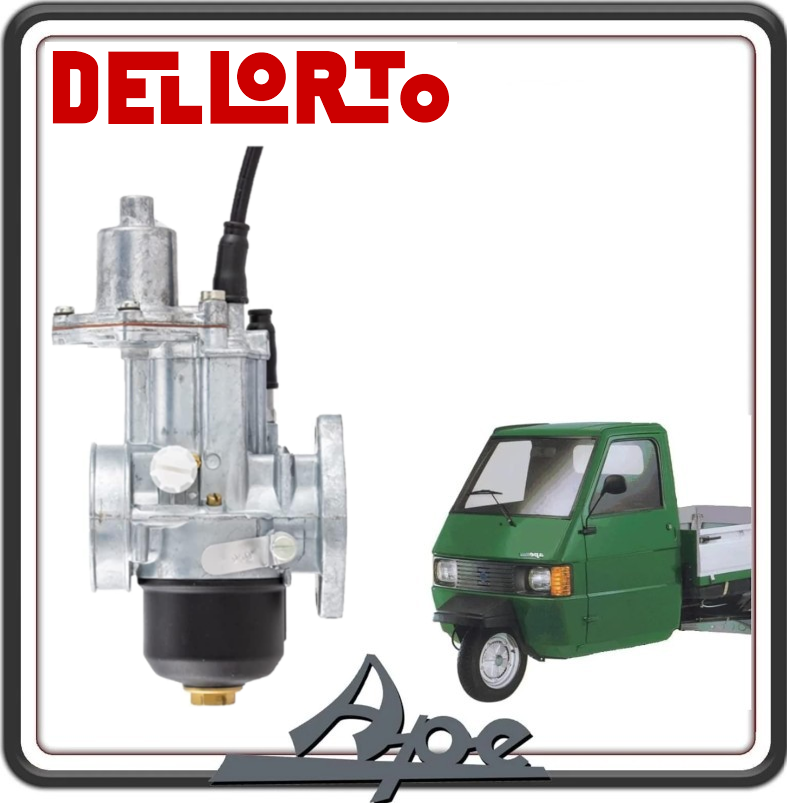 CARBURATORE COMPLETO DELLORTO PER PIAGGIO APE TM 703 BENZINA - APE TM P703 - PIAGGIO APE P703V - APE CAR P2 P3 220 - APE TM P703 FL2 220