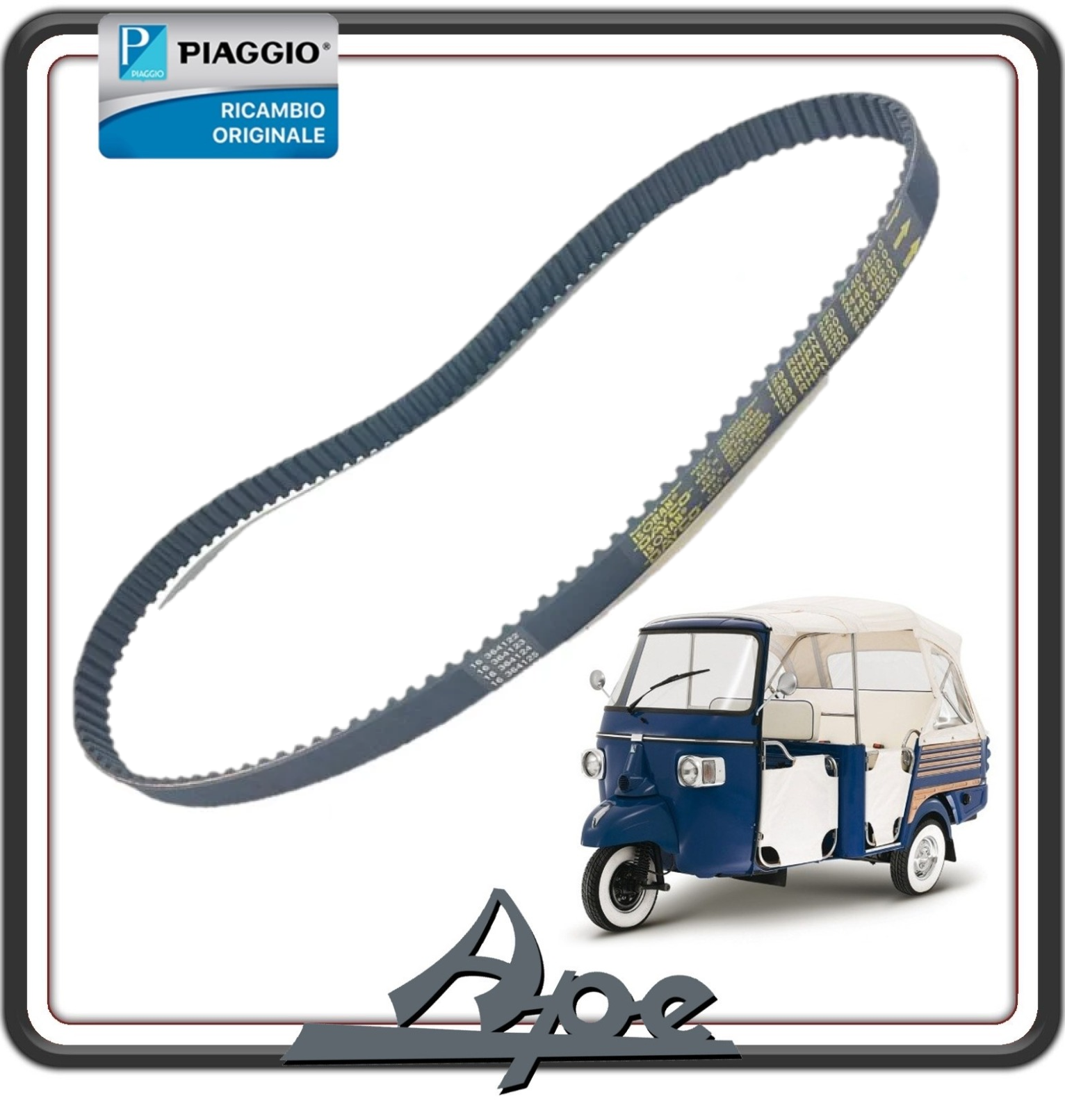 CINGHIA DISTRIBUZIONE PER PIAGGIO APE CALESSINO DIESEL - PIAGGIO APE 601 CLASSIC RAFFREDDAMENTO A LIQUIDO ORIGINALE PIAGGIO L2440402
