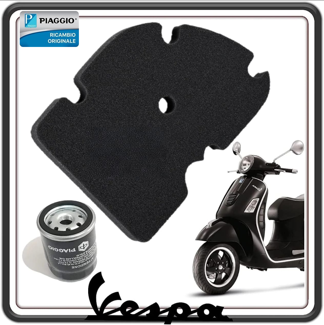 KIT FILTRO ARIA E OLIO PIAGGIO VESPA GTS - PIAGGIO X8 X9 - PIAGGIO MP3 125 250 300 ORIGINALE PIAGGIO 82635R - 831997