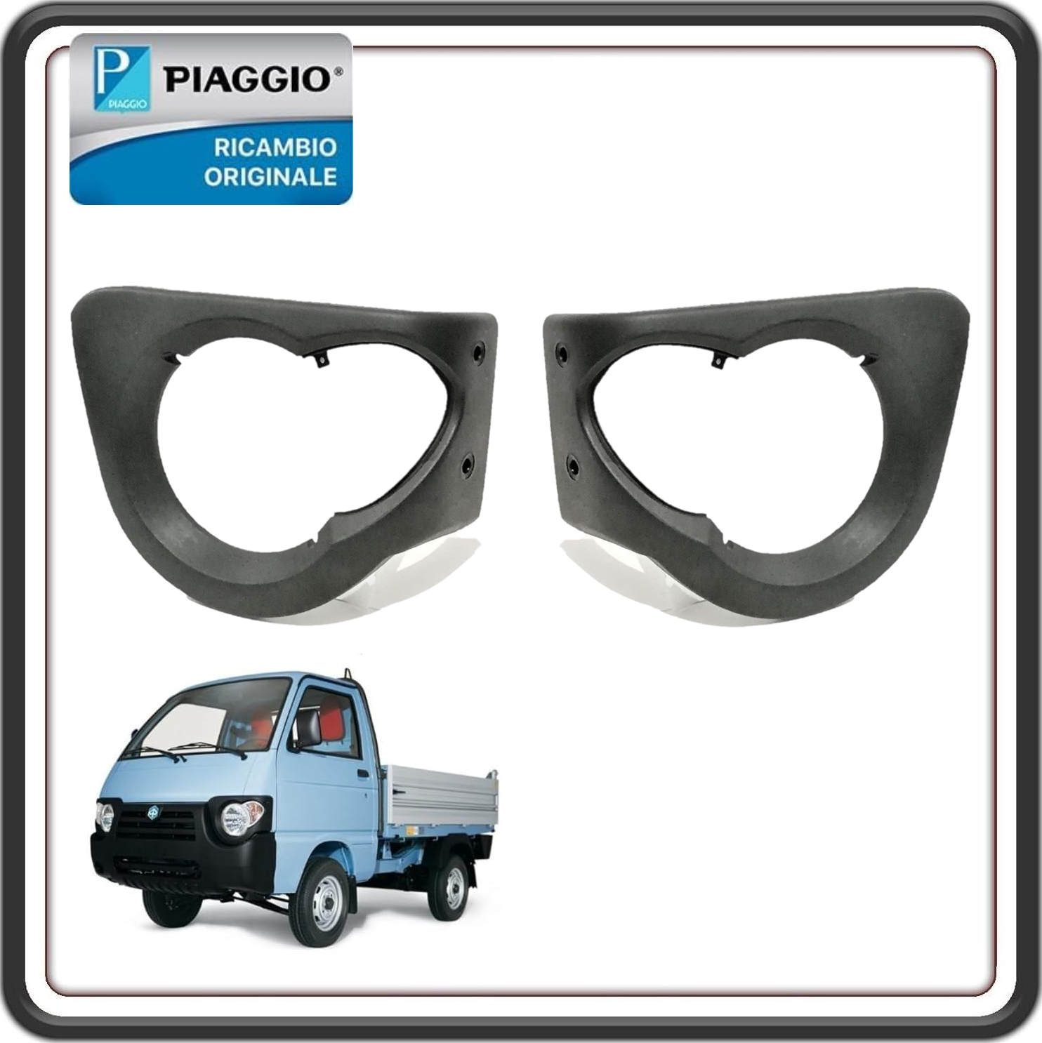 KIT 2 MASCHERA MASCHERE CORNICE CORNICI FARO QUARGO TUTTI I MODELLI ORIGINALE PIAGGIO 615275 - 615274