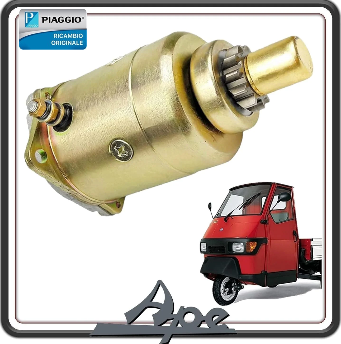 MOTORINO AVVIAMENTO AVVIO PER PIAGGIO APE 50 TUTTE LE VERSIONI DAL 1989 AL 2017 - VESPA PK 50 - PK 50 XL - VESPA FL - FL2 ORIGINALE PIAGGIO 179116