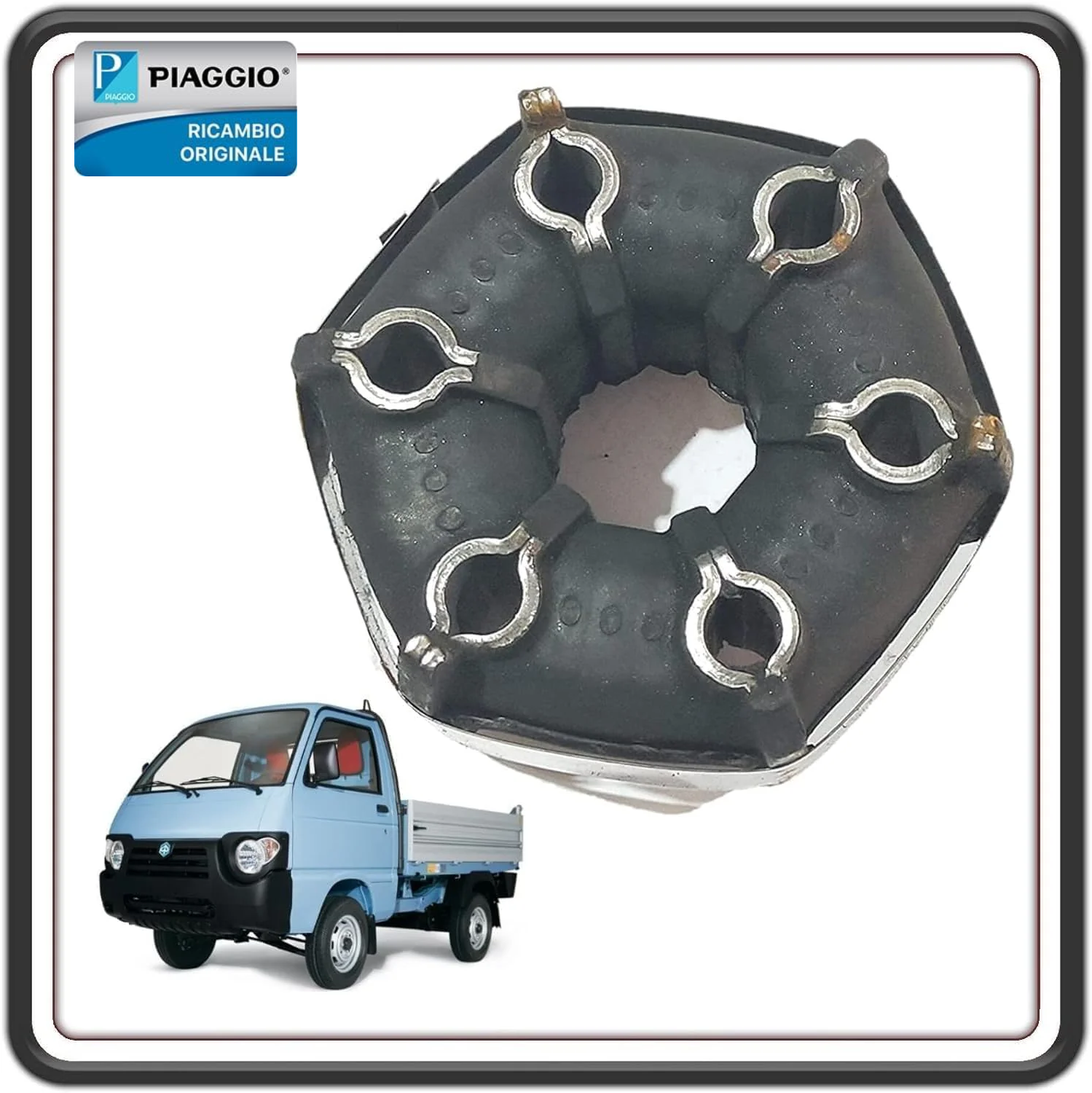 GIUNTO ELASTICO TRASMISSIONE RUOTA SEMIASSE PER PIAGGIO QUARGO - PIAGGIO APE POKER FORO 12 MM ORIGINALE PIAGGIO B073421