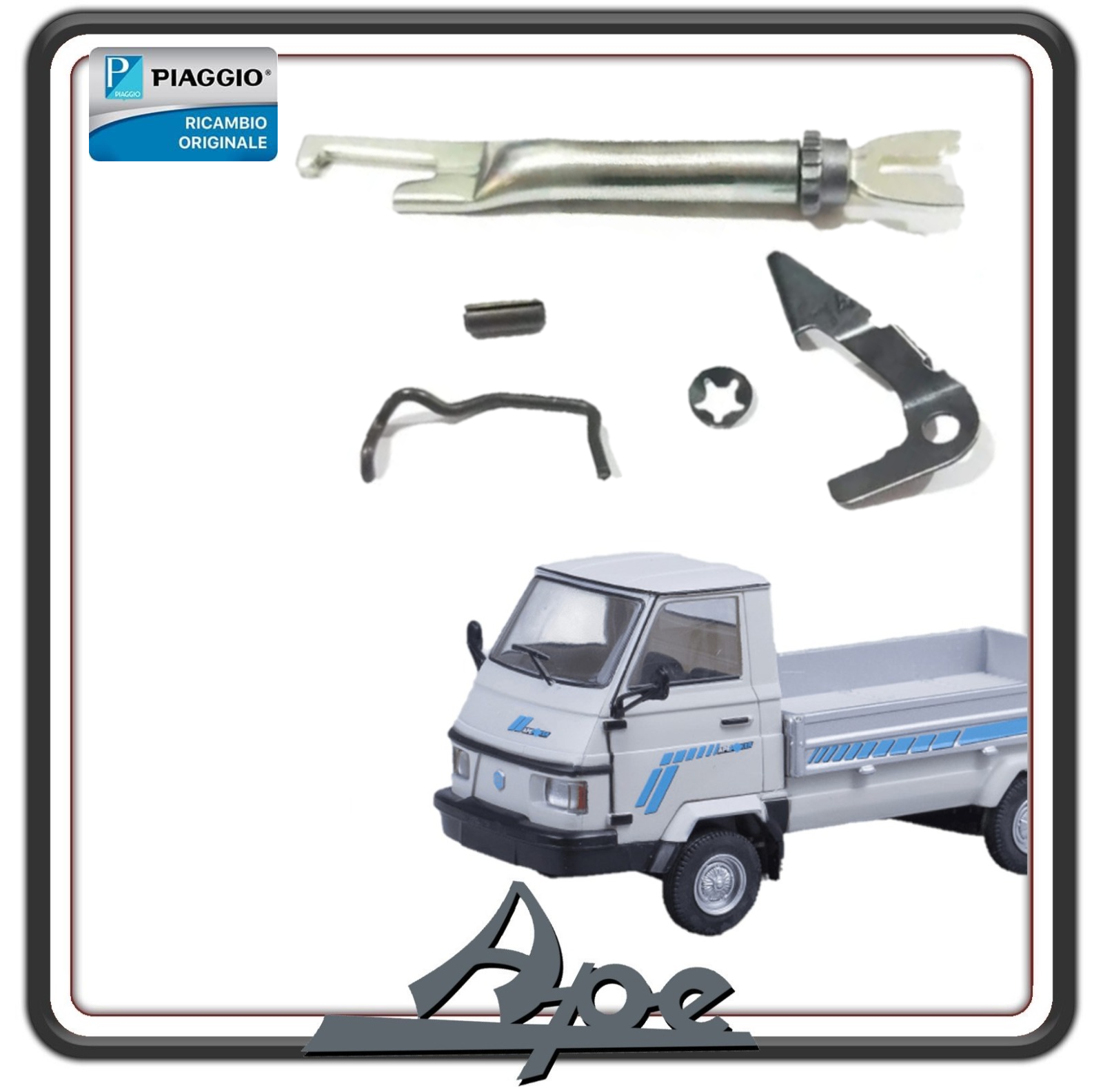 KIT REGISTRO RECUPERO GANASCE CEPPI FRENO FRENI LATO SINISTRO SX PER PIAGGIO QUARGO TUTTI I MODELLI - PIAGGIO APE 703-602 - APE CAR - APE POKER ORIGINALE PIAGGIO 644326