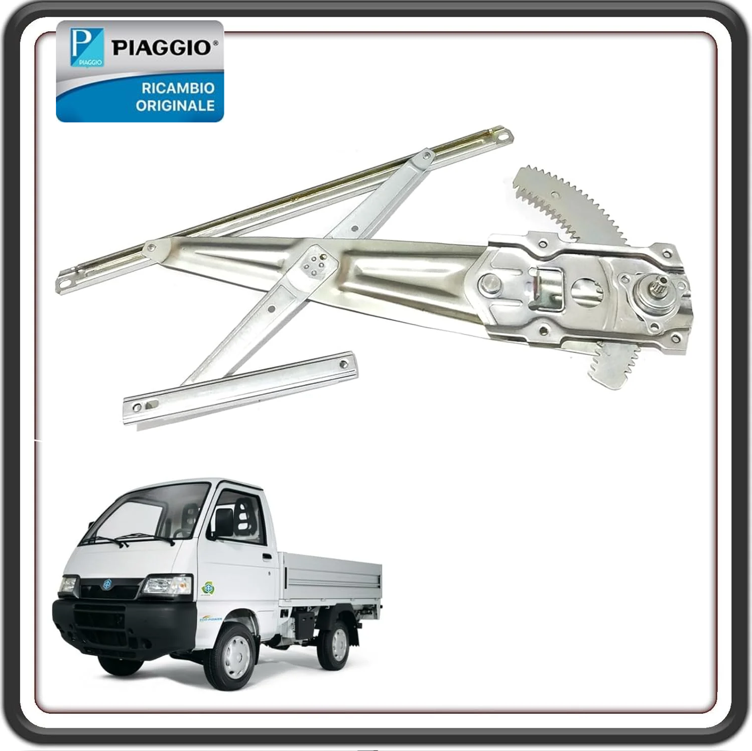 ALZAVETRO ALZACRISTALLO LATO DESTRO LATO PASSEGGERO PORTER 1300 BENZINA FINO AL 2009 MOTORE DAIHATSU - PORTER 1200 1400 DIESEL FINO AL 2005 - QUARGO DIESEL ORIGINALE PIAGGIO 56582R