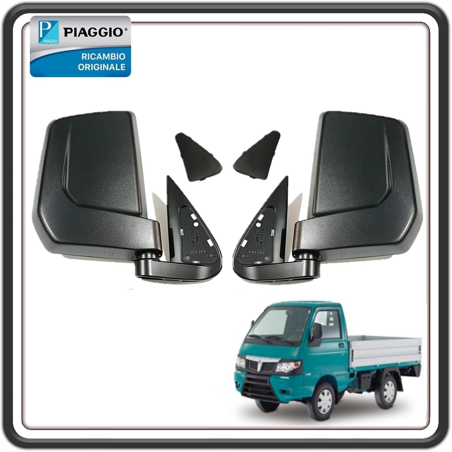KIT 2 SPECCHIO SPECCHIETTO SPECCHIETTI RETROVISORI PER PIAGGIO PIAGGIO PORTER DAL 2009 IN POI ORIGINALE PIAGGIO B000962 - B000961
