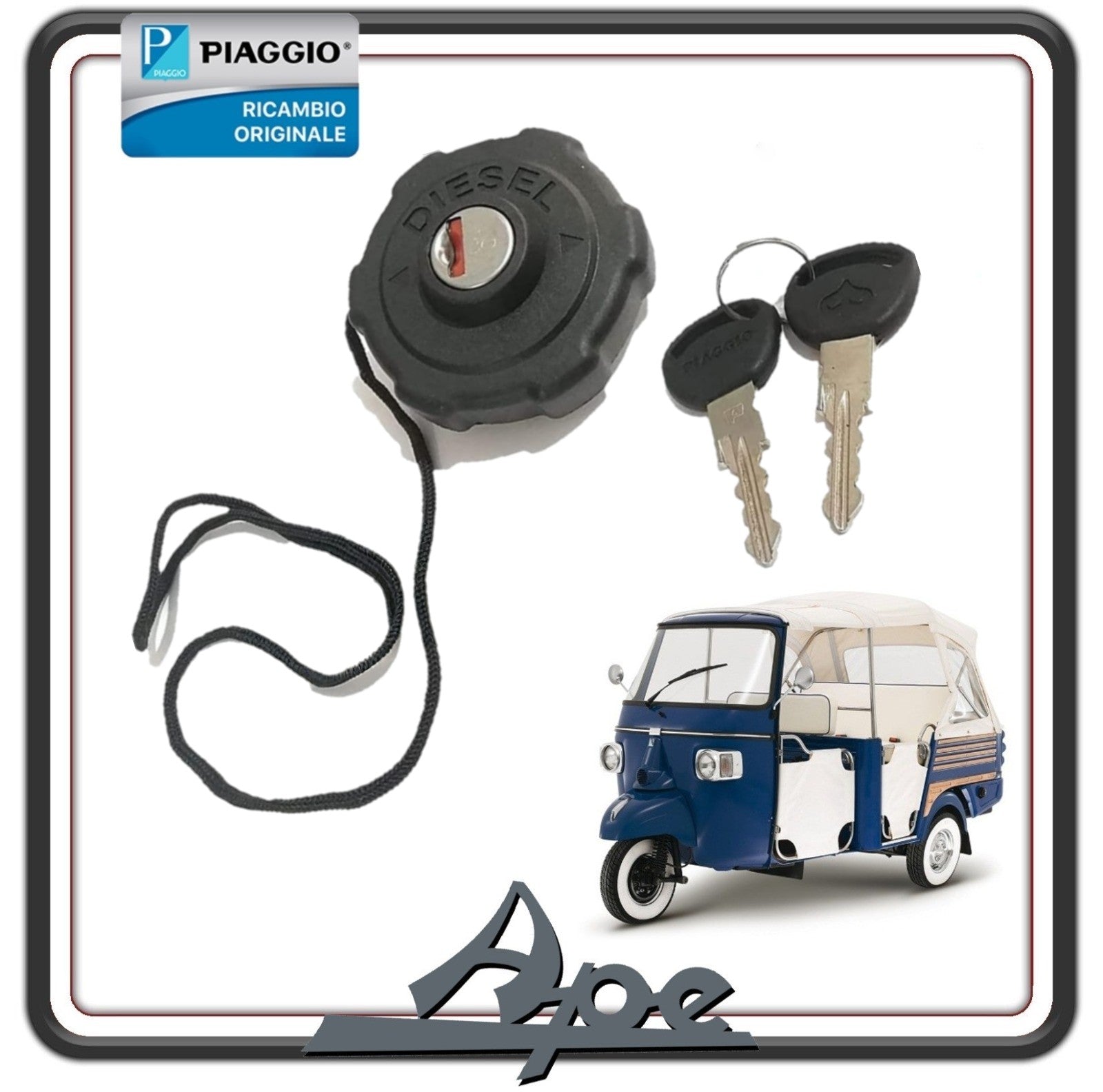 TAPPO SERBATOIO CARBURANTE PER PIAGGIO APE CALESSINO DIESEL - APE CLASSIC ORIGINALE PIAGGIO B024170