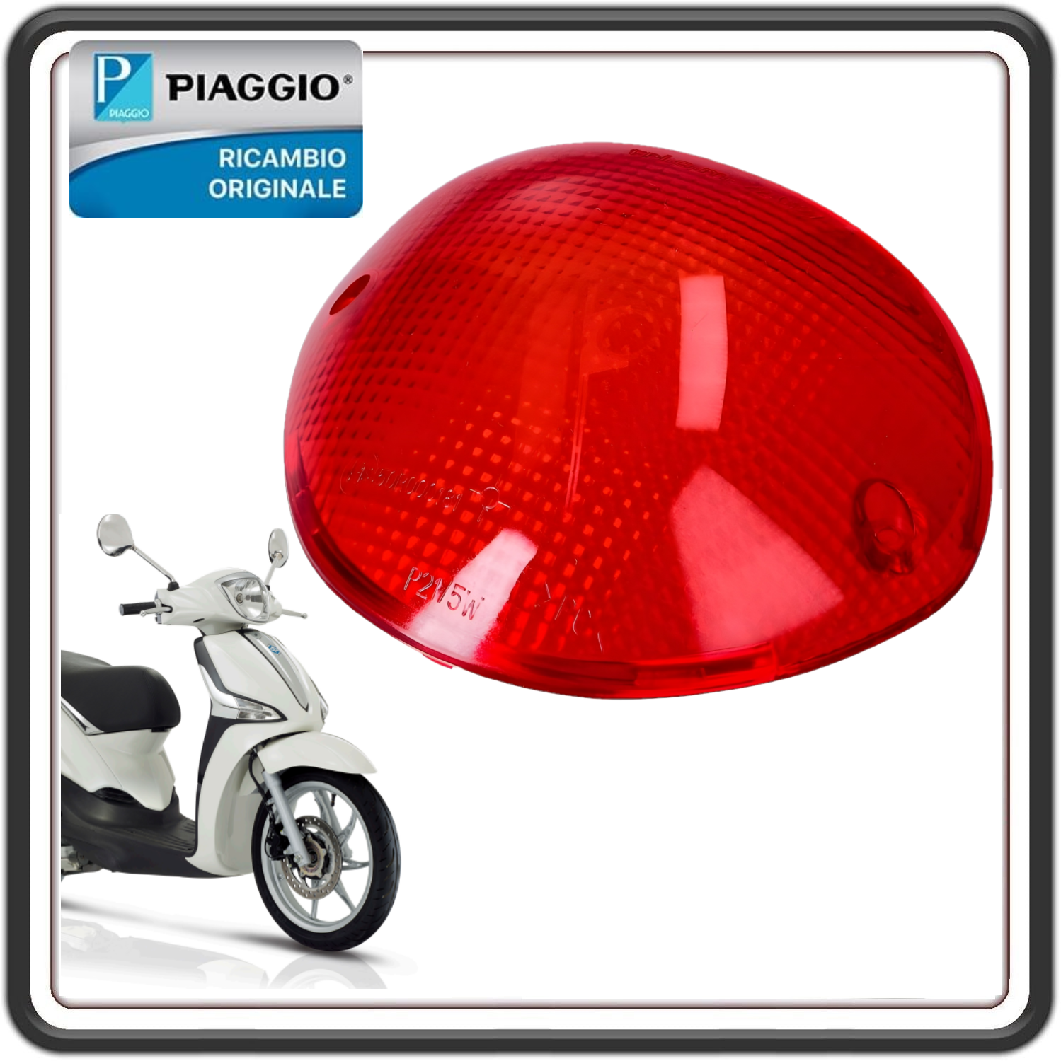 GEMMA PLASTICA VETRINO FANALE FARO STOP TRASPARENTE POSTERIORE LIBERTY ORIGINALE PIAGGIO 580099