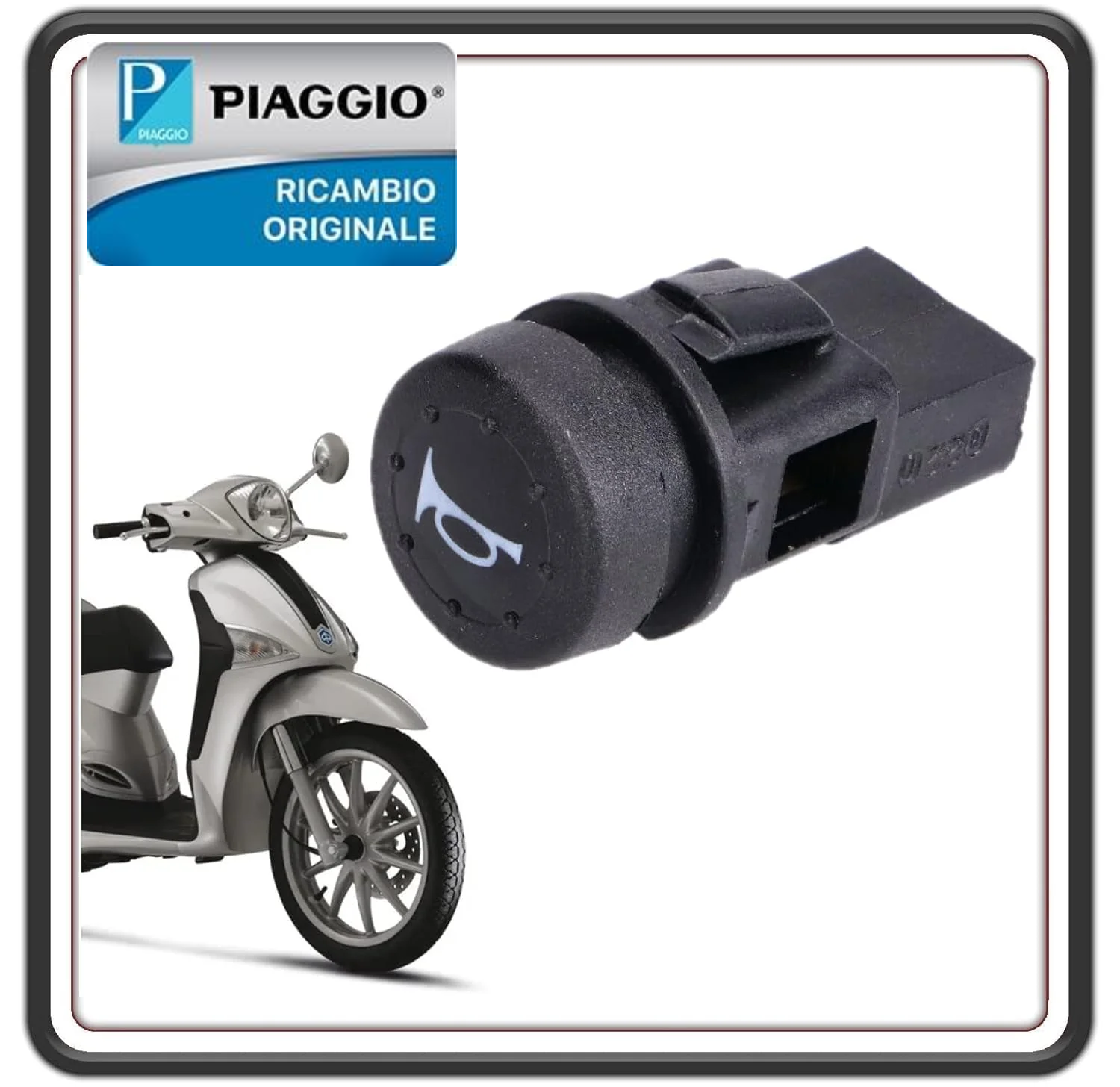 INTERRUTTORE PULSANTE CLACSON CLAXON PER PIAGGIO SCOOTER VARI MODELLI ORIGINALE PIAGGIO 58058R