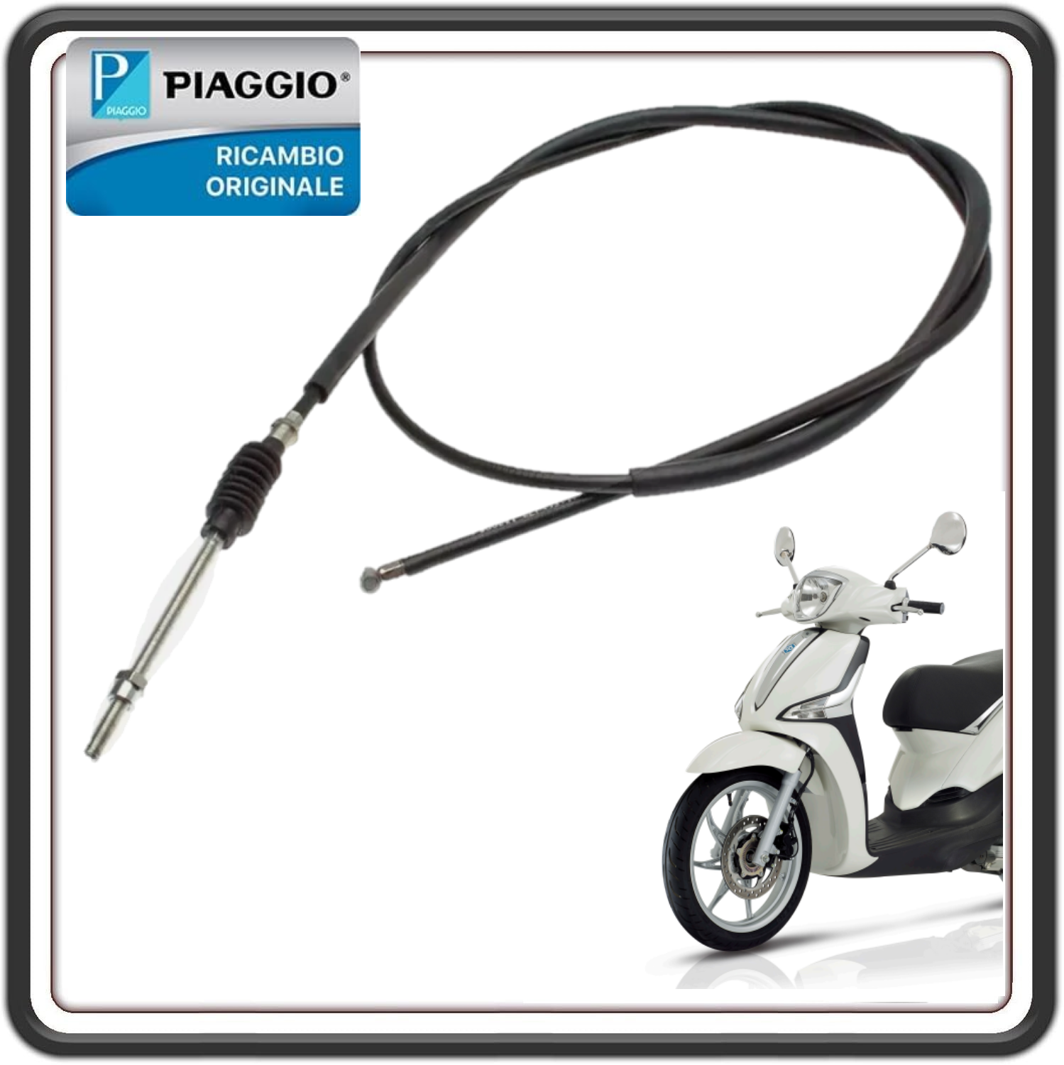 TRASMISSIONE FILO CAVO FRENO POSTERIORE PER PIAGGIO LIBERTY 50 DAL 2005 AL 2017 - PIAGGIO LIBERTY 125 DAL 2005 AL 2015 - LIBERTY 200 DAL 2006 AL 2013 ORIGINALE PIAGGIO 6005615
