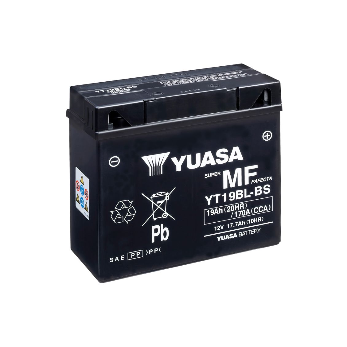 Batteria Yuasa YT19BL-BS 12V 19Ah 170A AGM Senza Manutenzione Con Liquido