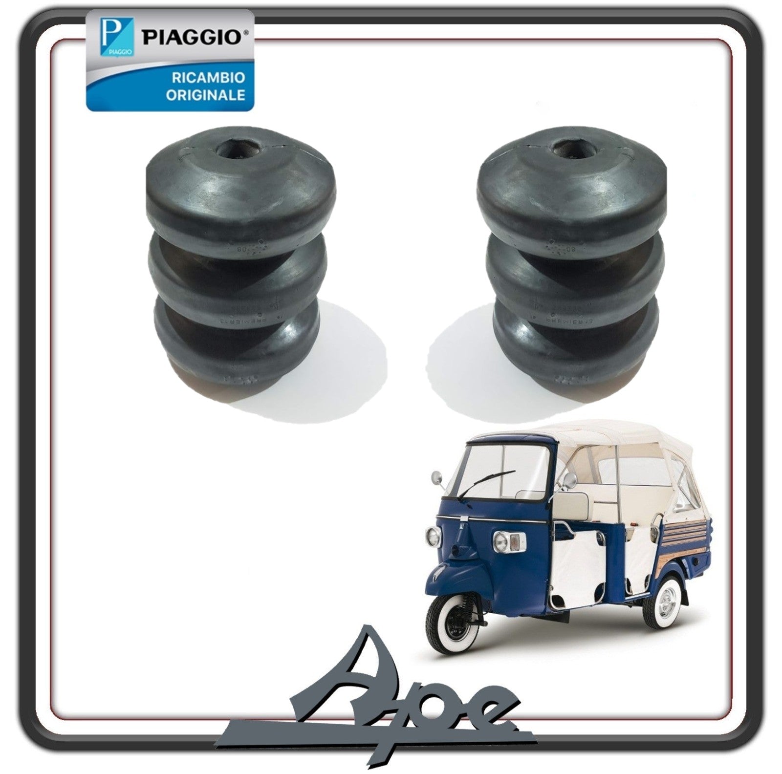 KIT 2 TAMPONE SUPPORTO AMMORTIZZATORE RUOTA APE CALESSINO DIESEL ORIGINALE PIAGGIO 568289
