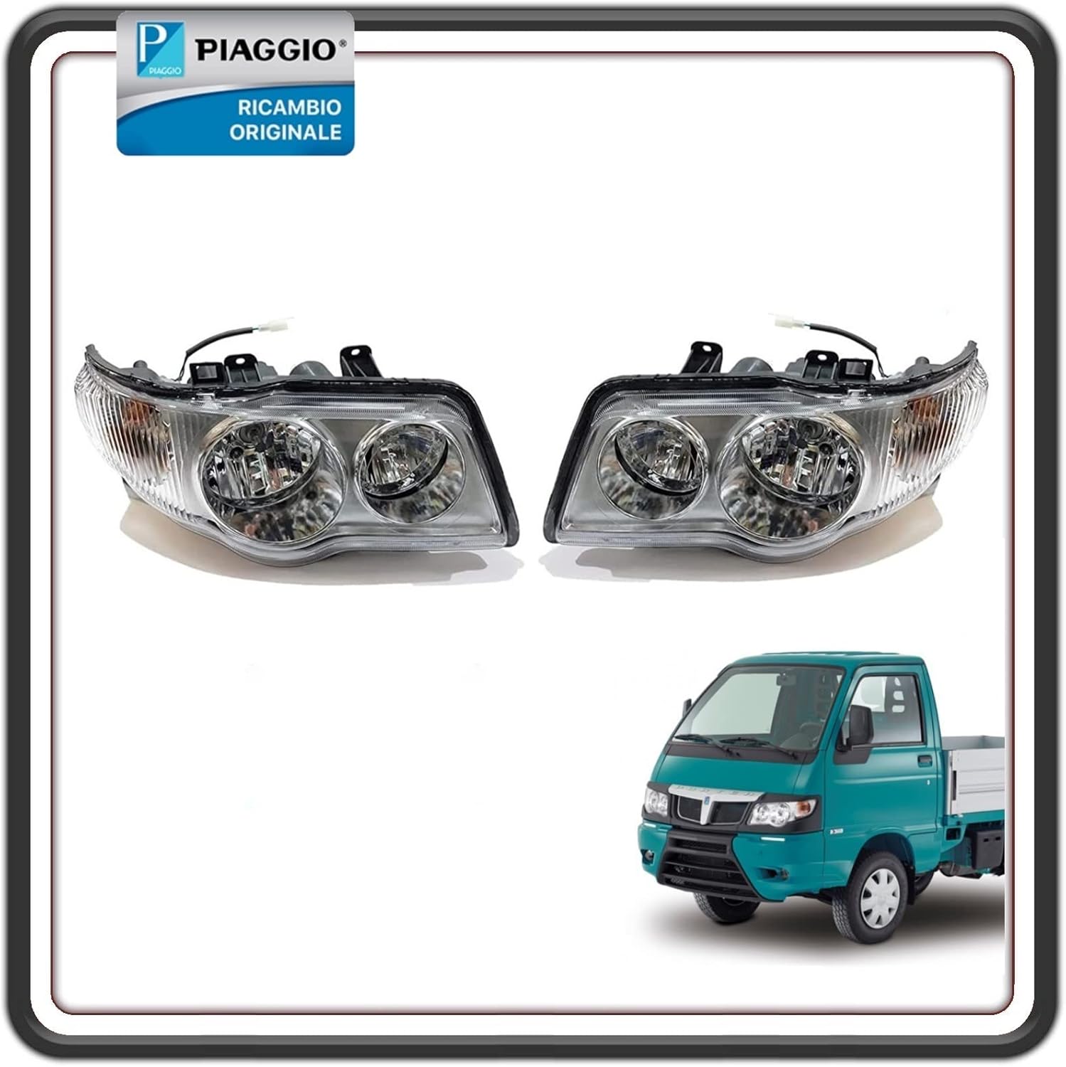 KIT PARAURTI ANTERIORE FARO FARI FRECCIA FRECCE INDICATORI DI DIREZIONE MASCHERA CENTRALE MASCHERA MASCHERE CORNICE FARO FARI PORTER DAL 2009 IN POI - PORTER MULTITECH - PORTER D120 ORIGINALE PIAGGIO 1E001096-B000965-B000831-B000832-1D002385 -1D002386