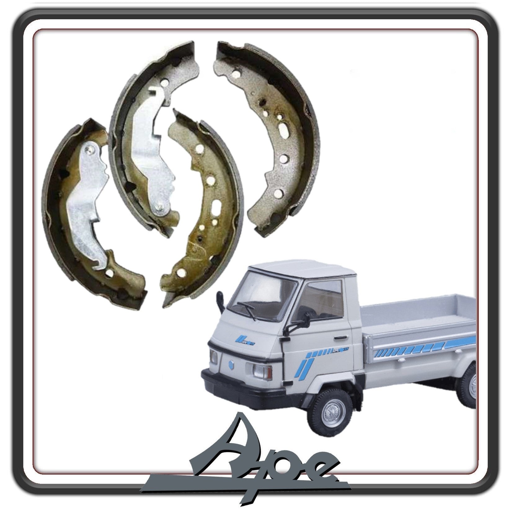 KIT GANASCE CEPPI FRENO FRENI POSTERIORI PER PIAGGIO QUARGO DIESEL TUTTI I MODELLI - PIAGGIO APE POKER BENZINA E DIESEL