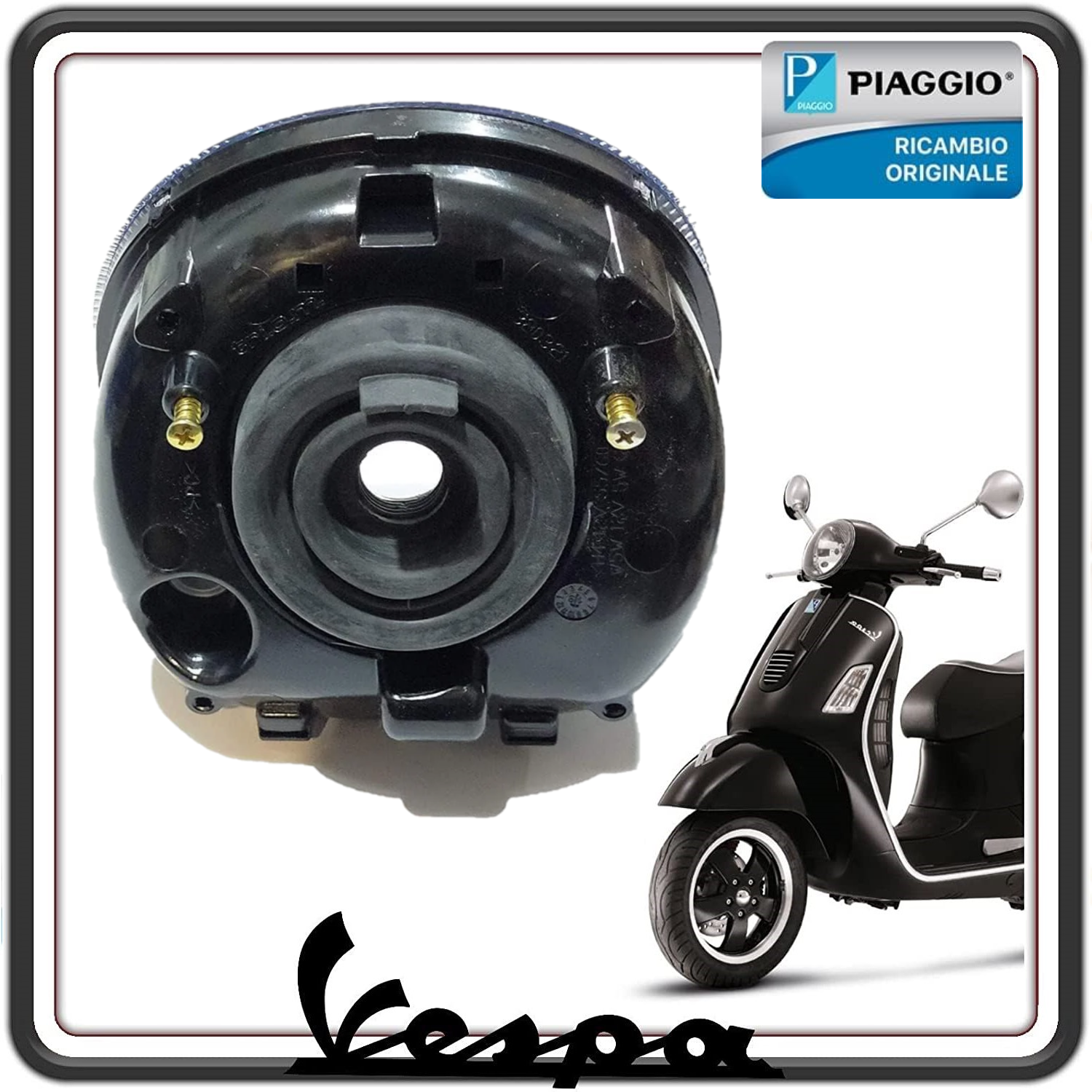 FARO GRUPPO OTTICO PROIETTORE FANALE ANTERIORE COMPLETO VESPA GTS 125 - GTS 250 - VESPA GTS 300 ORIGINALE PIAGGIO 1D000482 (SENZA LUCE DI POSIZIONE- MODELLI COMPATIBILI IN DESCRIZIONE)