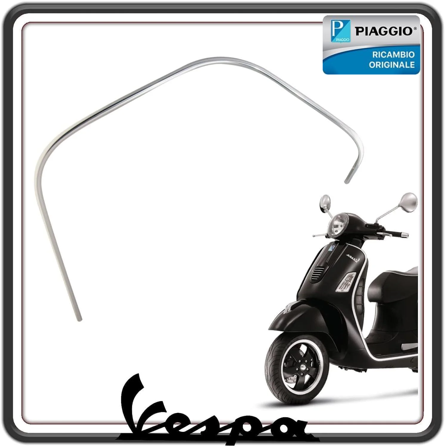 BORDO BORDINO SCUDO CROMATO ANTERIORE LATO DESTRO DX PER PIAGGIO VESPA GTS 125-200 - 250-300 - GTV 125 200 250 300 - GT 125 200 250 300 ORIGINALE PIAGGIO 577181