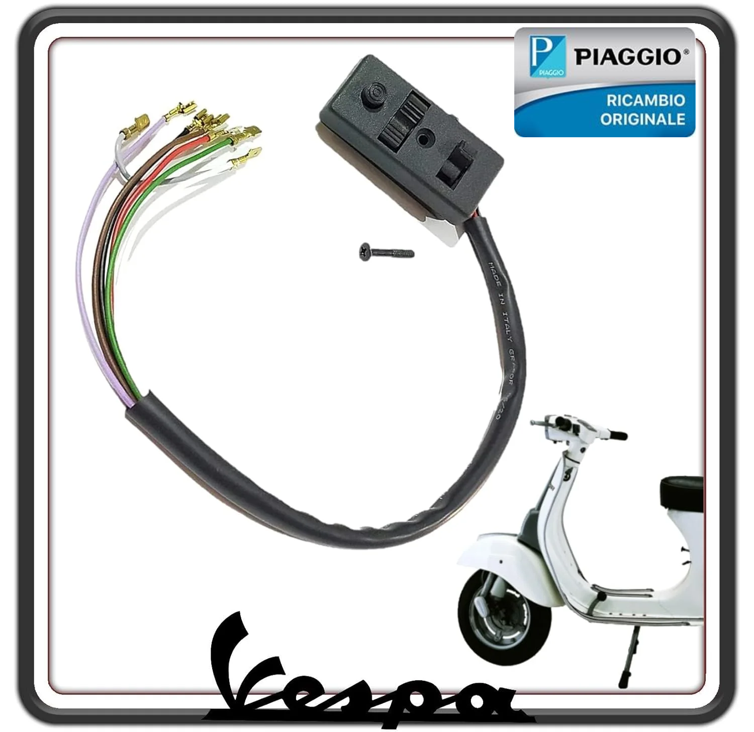 COMMUTATORE DEVIATORE PULSANTI PULSANTE LUCI DEVIOLUCI DEVIO LUCI PER PIAGGIO VESPA 50 SPECIAL ORIGINALE PIAGGIO 123152