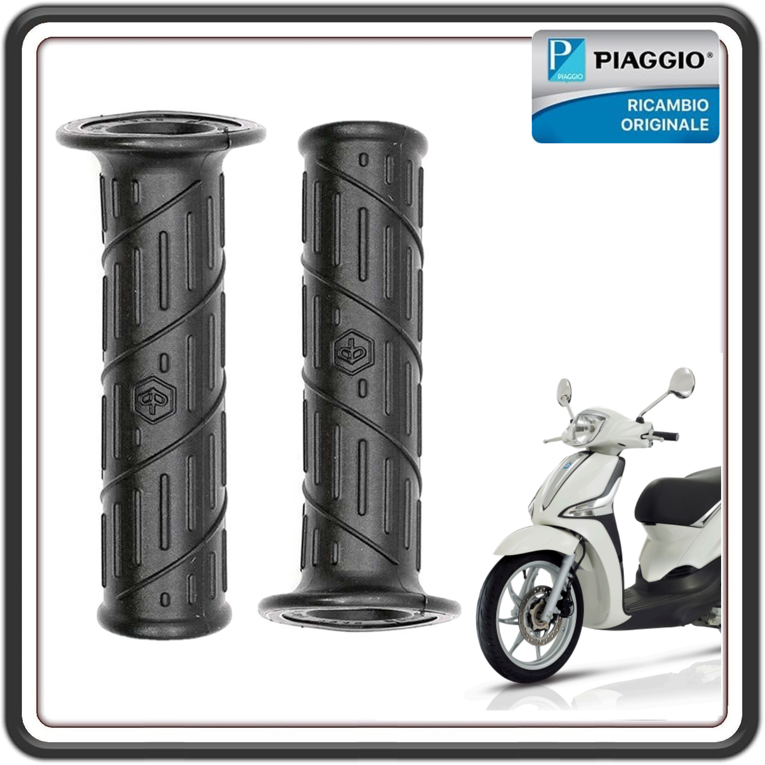KIT COPPIA DUE MANOPOLA MANOPOLE PER PIAGGIO LIBERTY 50 FINO AL 2008 –LIBERTY 125 FINO AL 2007 - LIBERTY 200 FINO AL 2006 - VESPA ET2 ET4 50 FINO AL 2005- VESPA ET4 125 FINO AL 2002 ORIGINALE PIAGGIO 560580-560582