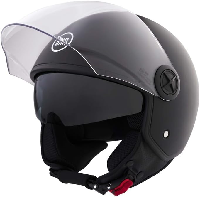 BHR - CASCO DEMI JET 840 DUAL SHIELD NERO OPACO
