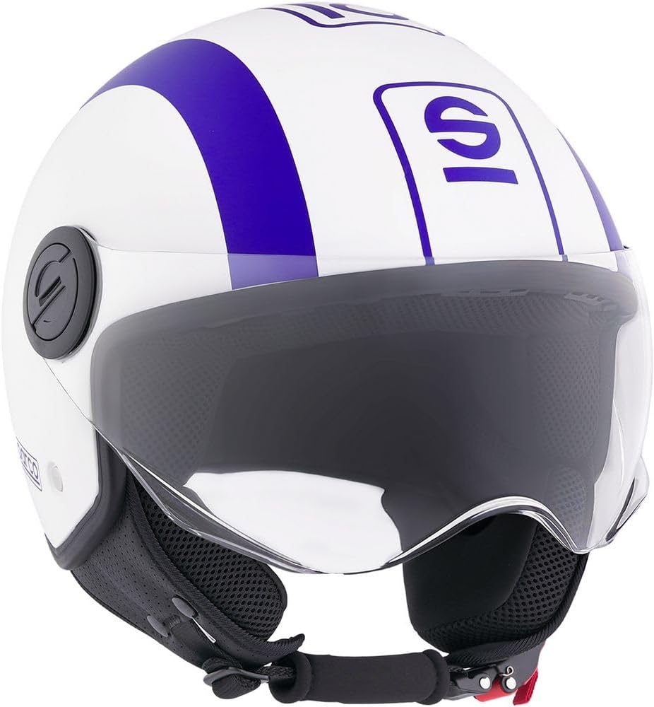 SPARCO RIDERS - CASCO DEMI JET SP601 BIANCO E BLU OPACO